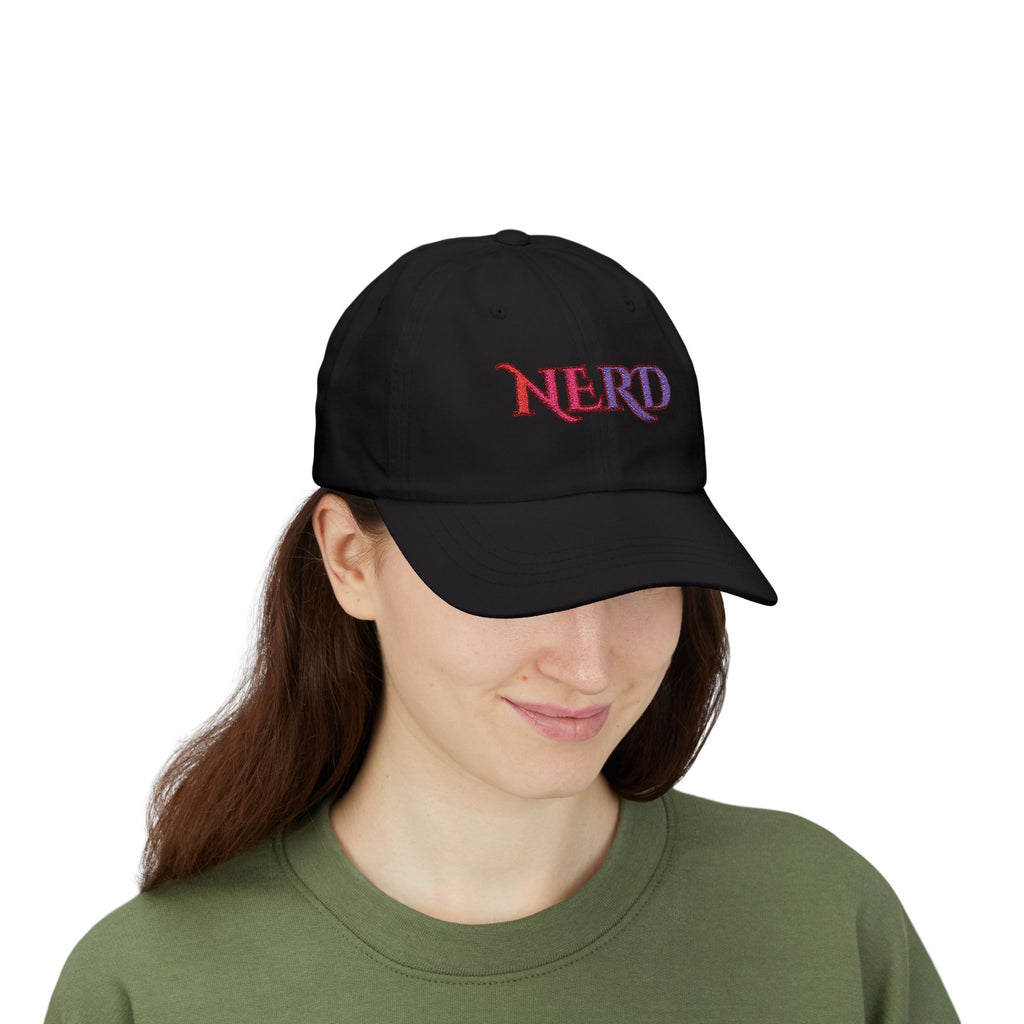 Nerd Retro Script Dad Cap | Embroidered Baseball Hat cool nerd gift - Mutantur Labs LLC