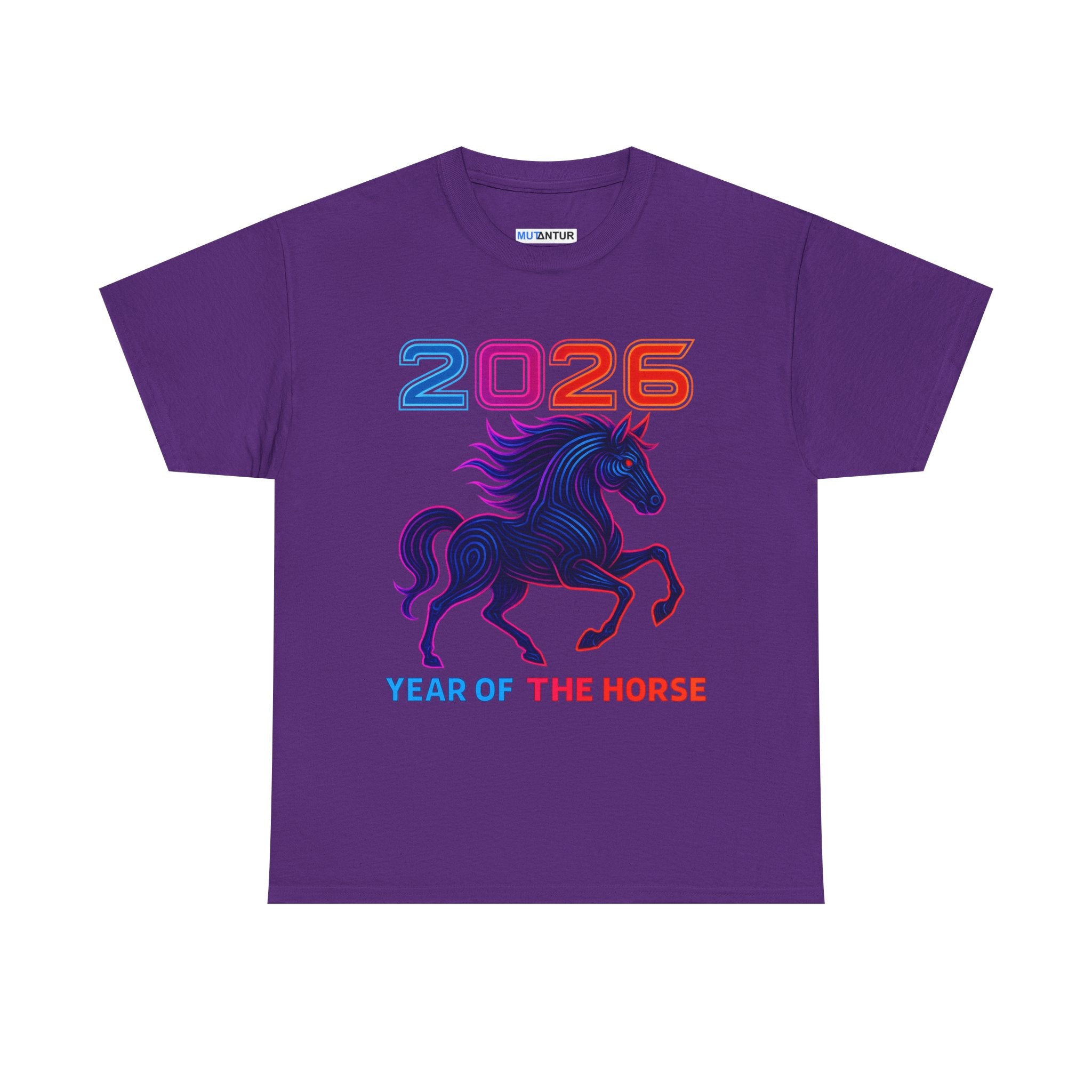 2026 Year of the Horse T-Shirt – Neon Stallion Graphic Tee - Mutantur Labs LLC