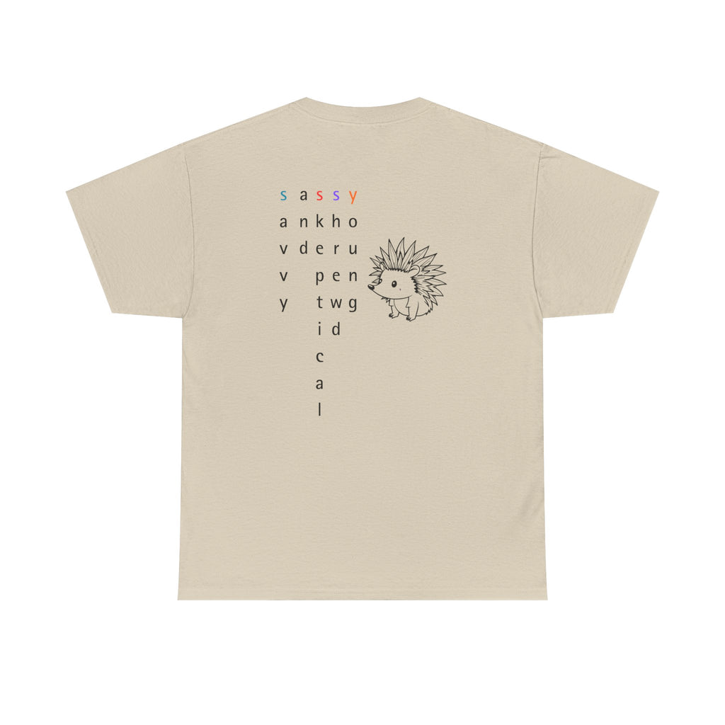 Sassy hedgehog Tee — Minimal Cute Graphic T-Shirt - Mutantur Labs LLC