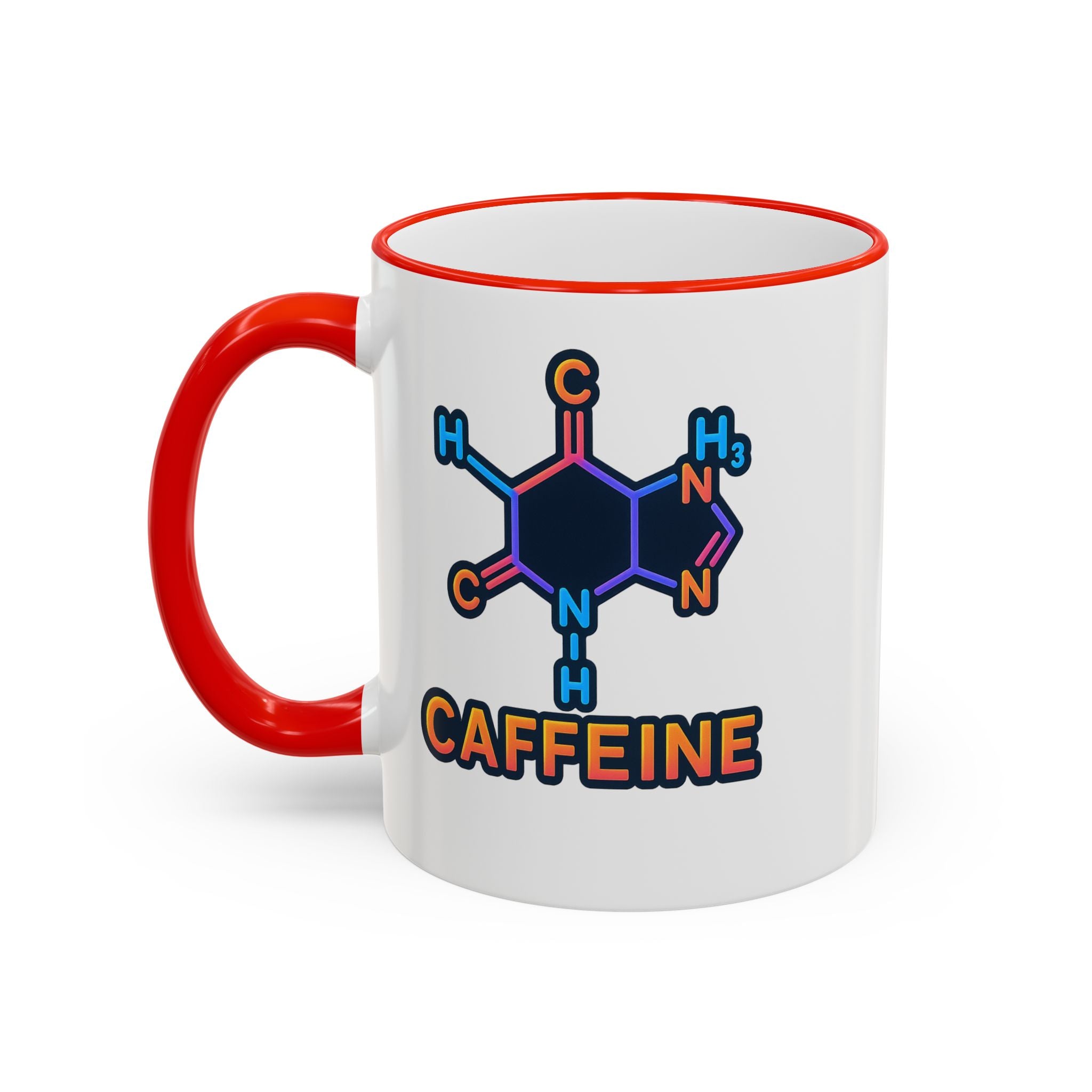 Caffeine Mug | Accent Rim and Handle Coffee Cup - Mutantur Labs LLC