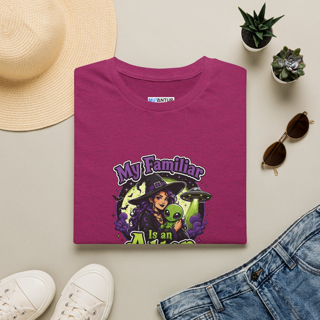 My Familiar Is an Alien T-Shirt — Witch & Cute Alien Graphic Tee