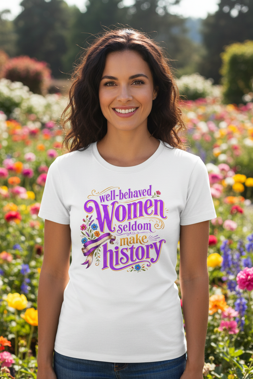 Well-Behaved Women Seldom Make History Feminist T-Shirt