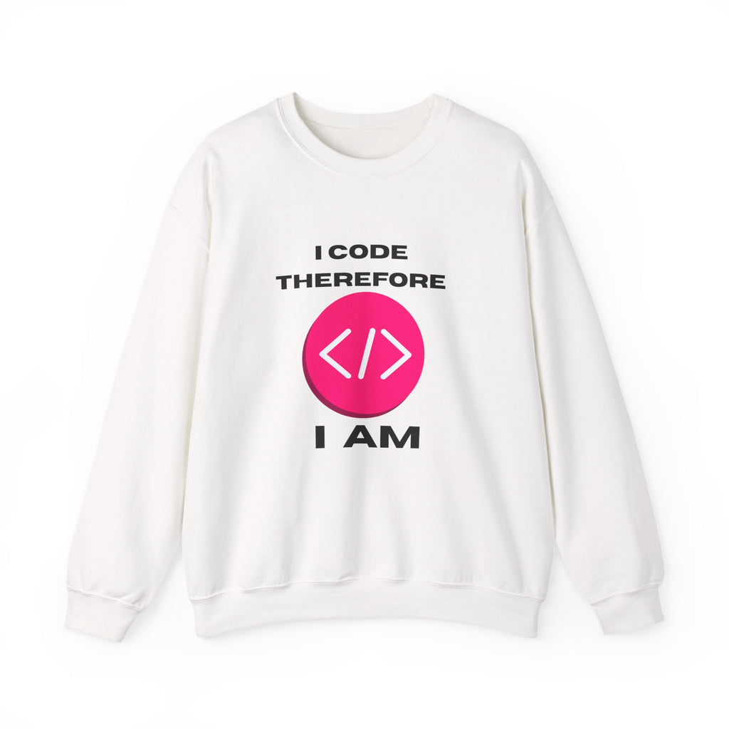 I Code Therefore I Am Sweatshirt | Funny Coding Crewneck - Mutantur Labs LLC