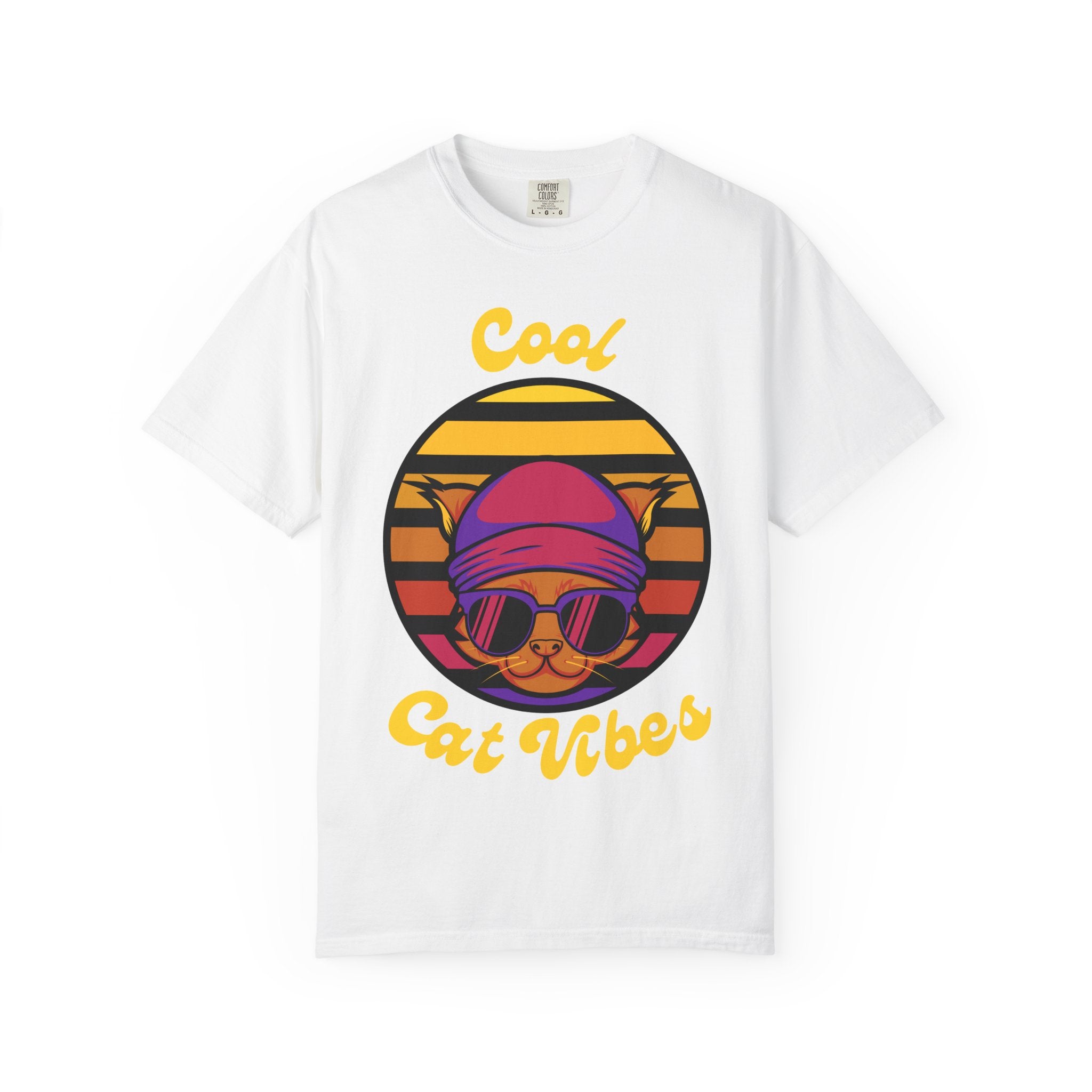 Cool Cat Vibes T-Shirt | Comfort Colors Funny Cat Tee - Mutantur Labs LLC