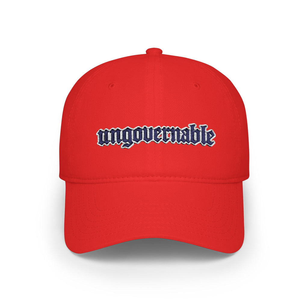 Ungovernable Embroidered Baseball Cap — Low Profile Statement Hat - Mutantur Labs LLC