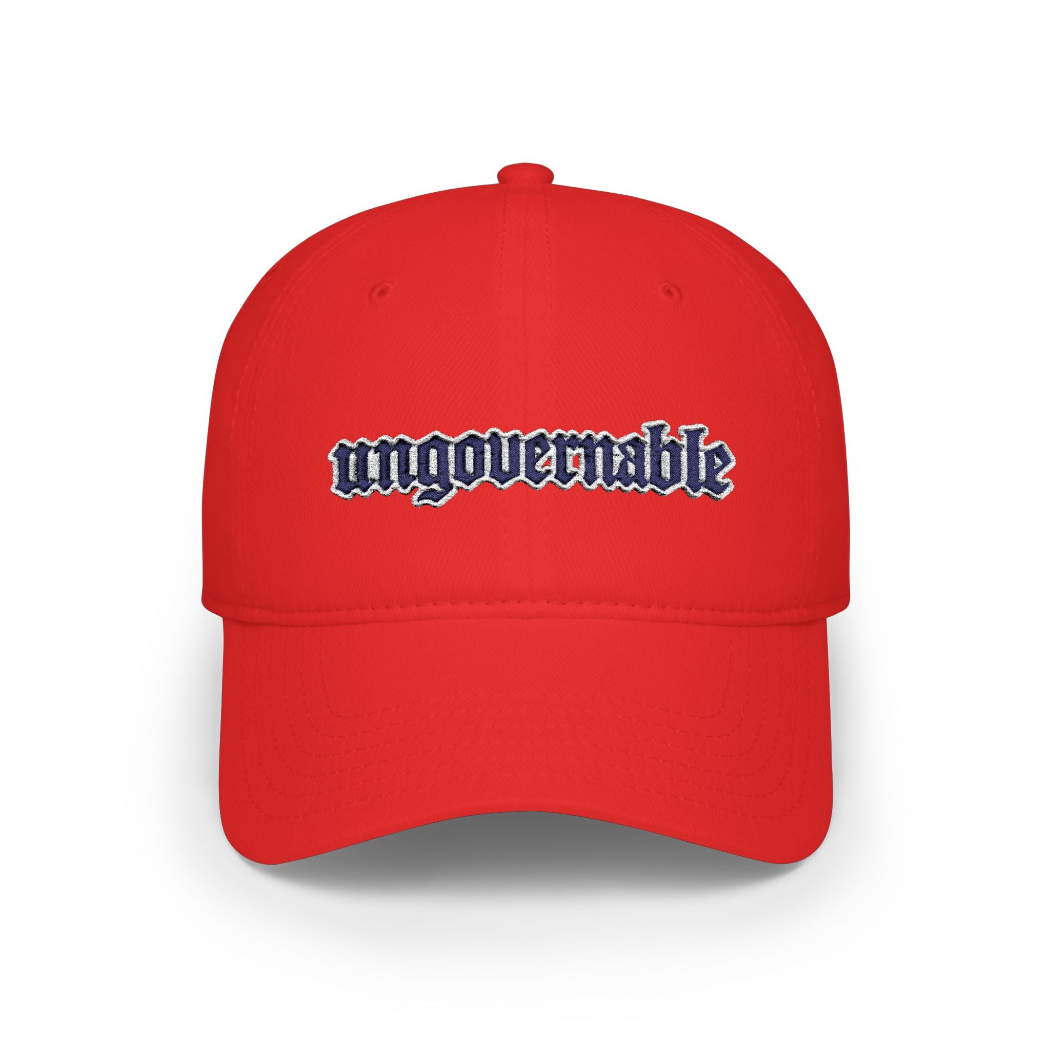 Ungovernable Embroidered Baseball Cap — Low Profile Statement Hat - Mutantur Labs LLC