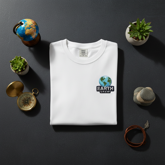 'Earth Crew' Embroidered Earth Comfort Colors Graphic Tee