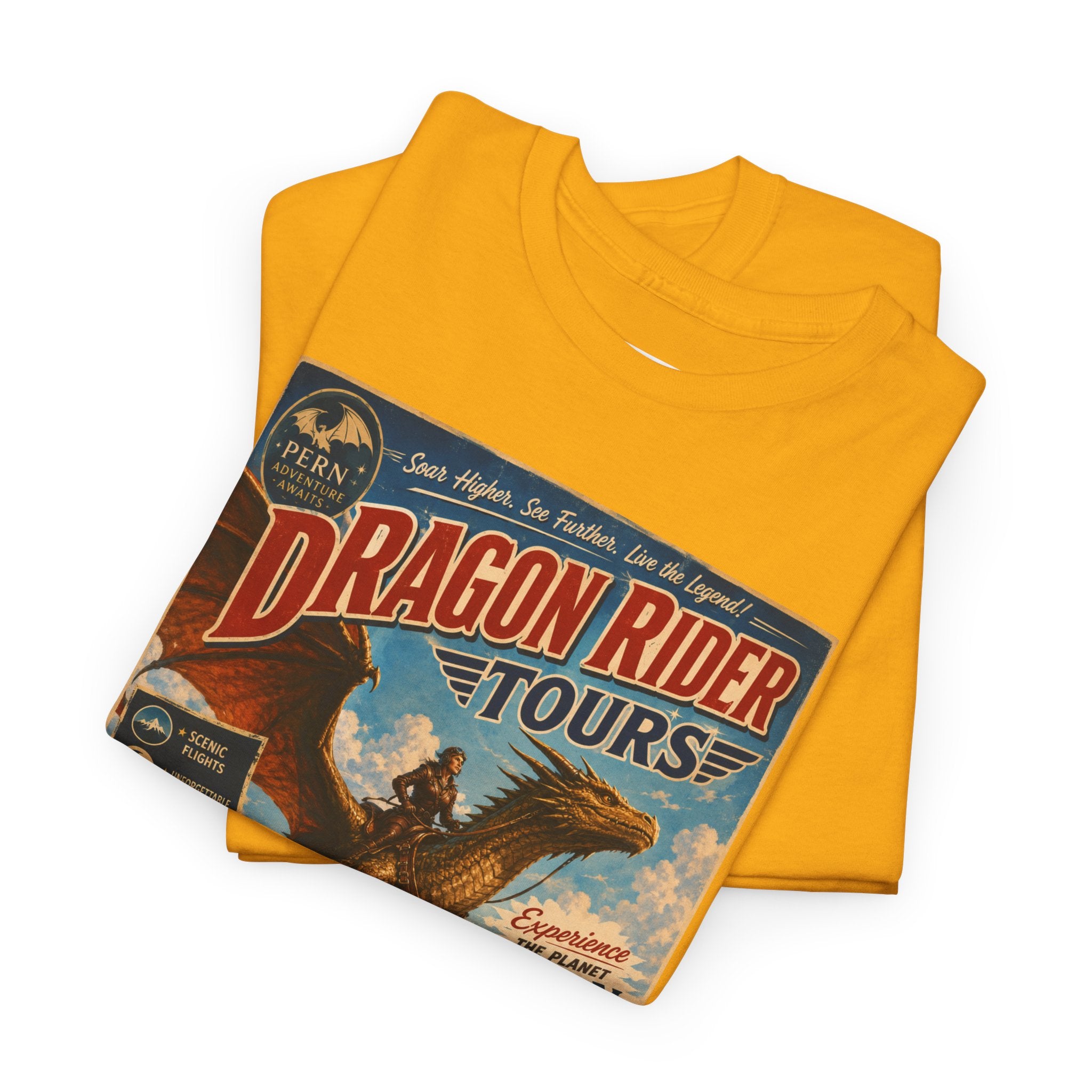 Dragon Rider Tours Vintage Poster T‑Shirt - Mutantur Labs LLC