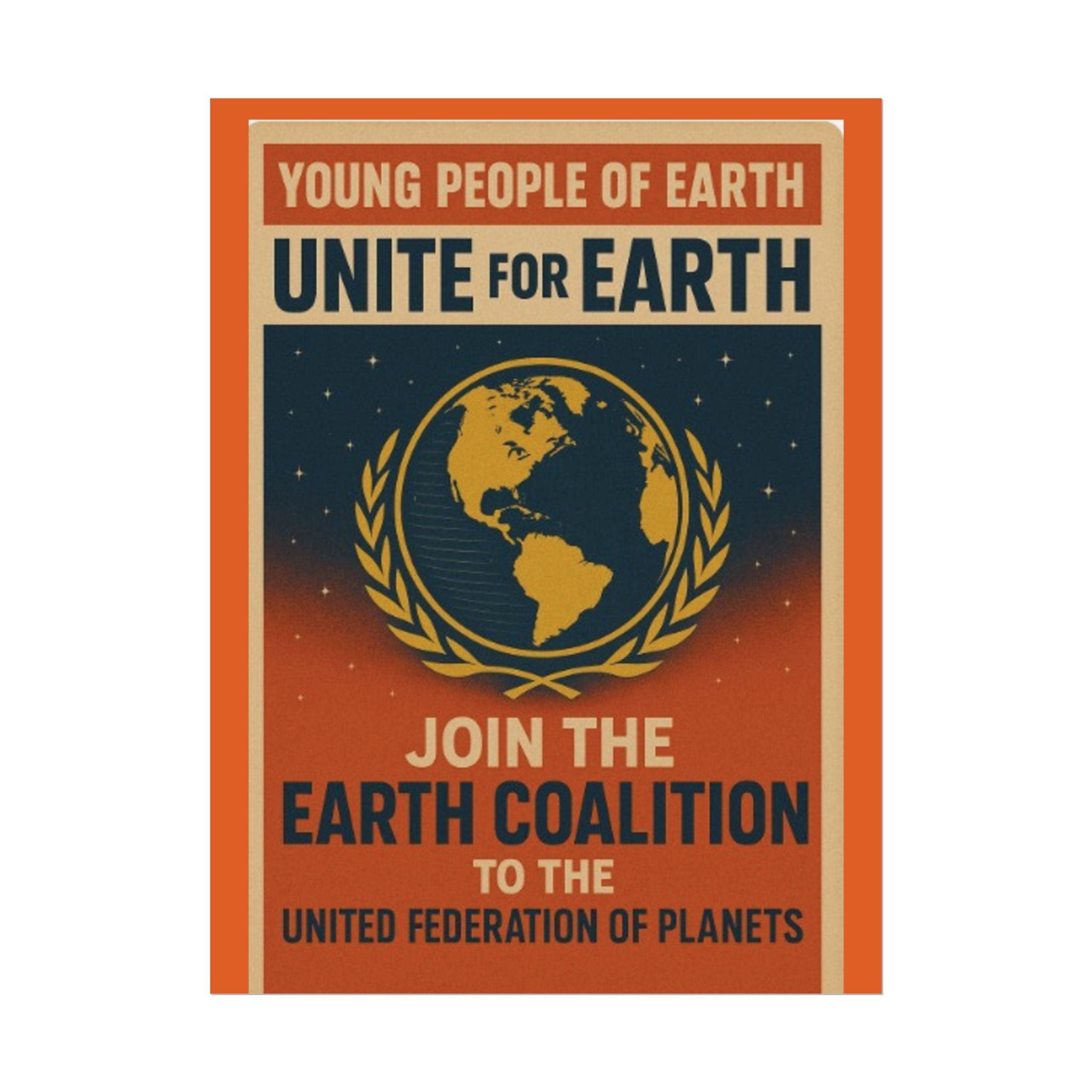 Vintage Earth Coalition Poster – Retro Sci-Fi Wall Art Gift for Space Fans - Mutantur Labs LLC