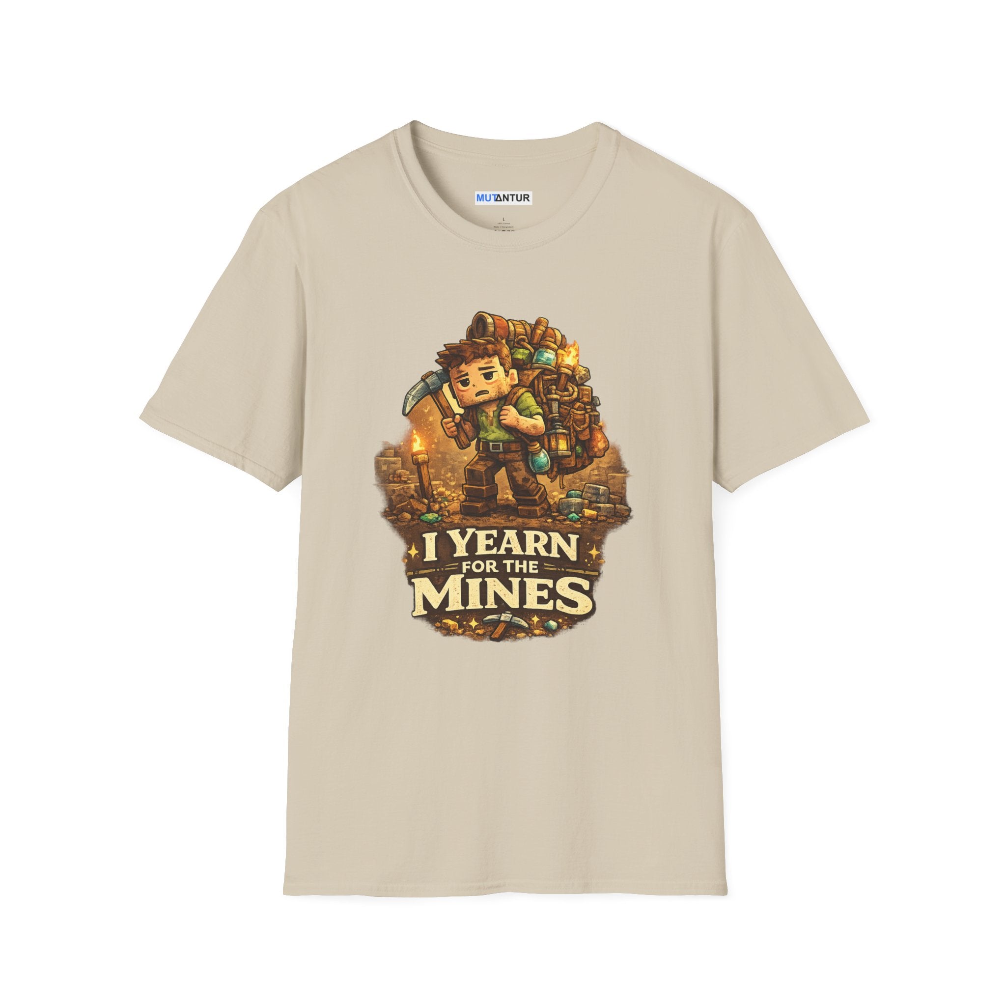 Funny Mining Gamer T-Shirt | I Yearn for the Mines Graphic Tee | Fantasy Adventure Shirt - Mutantur Labs LLC