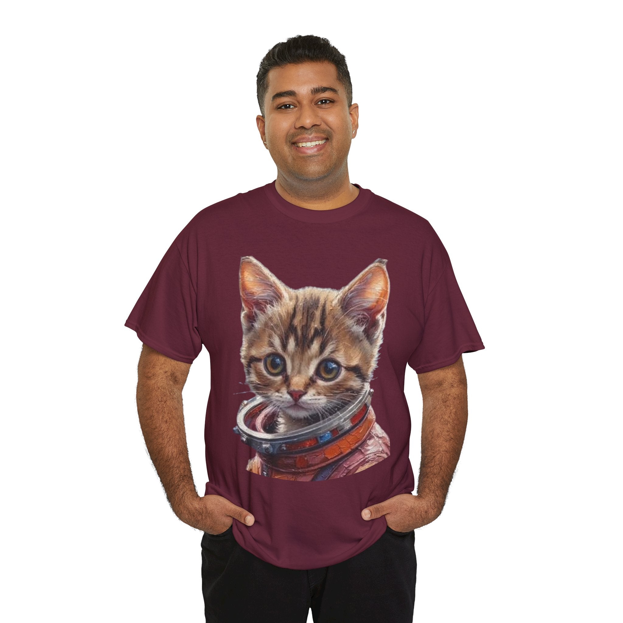 Astronaut Kitty Unisex Heavy Cotton Tee - Mutantur Labs LLC
