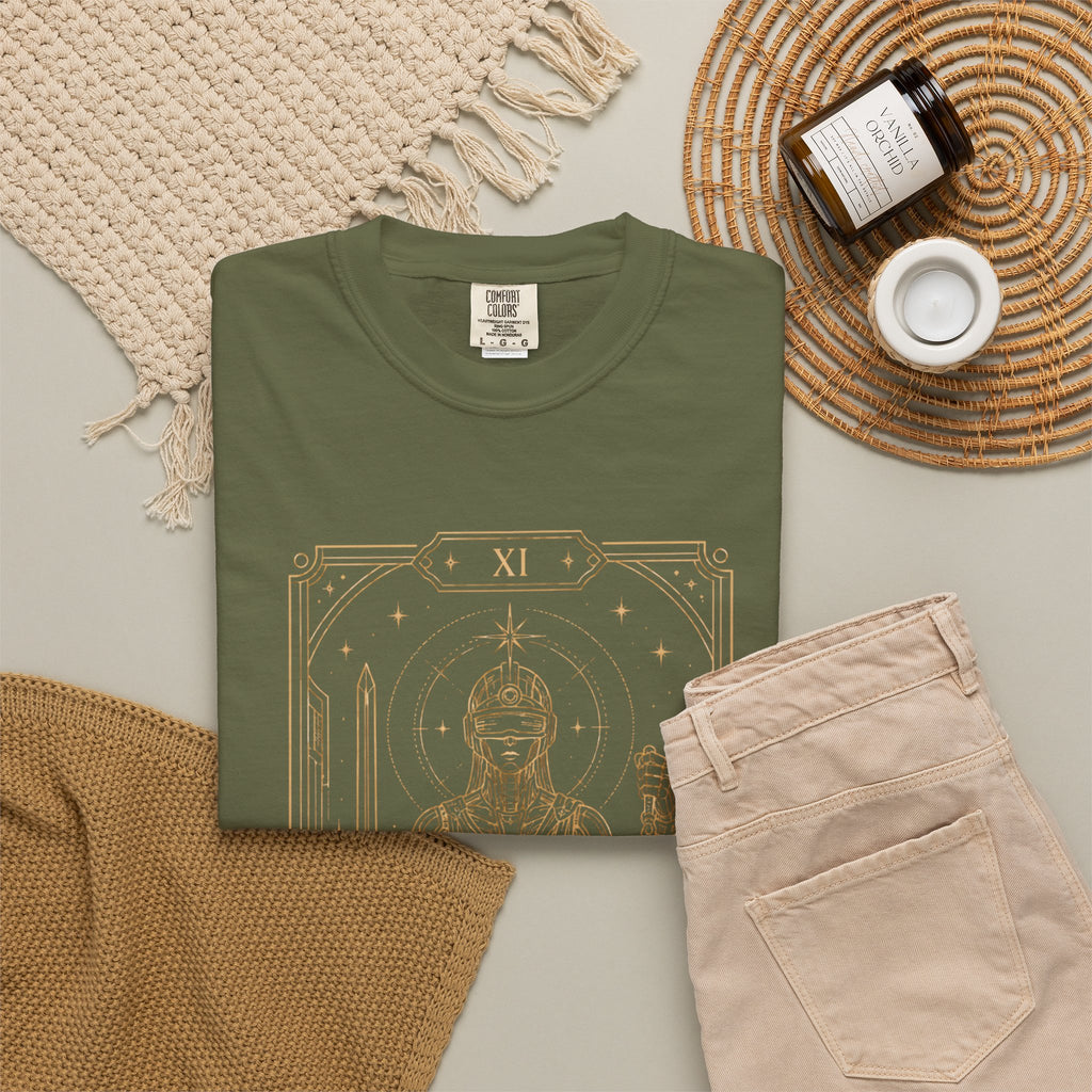 Justice Tarot T-Shirt — Future Arcana Comfort Colors Graphic Tee