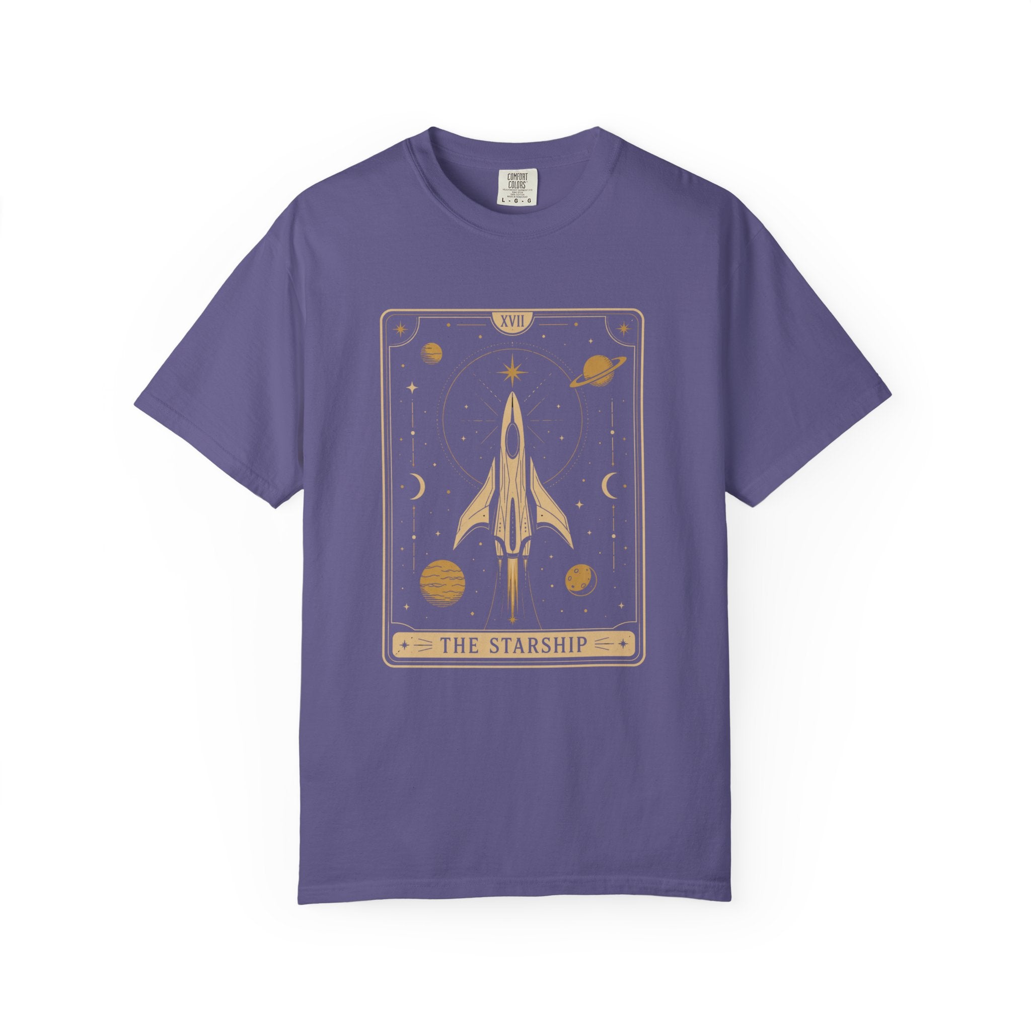 Starship Tarot Graphic T-Shirt — "The Starship" Vintage Space Tee - Mutantur Labs LLC