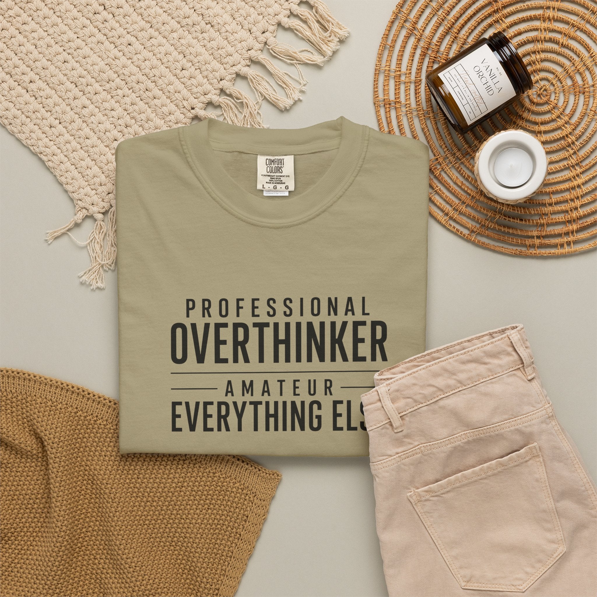 "Professional Overthinker, Amateur Everything Else" Comfort Colors Graphic Tee