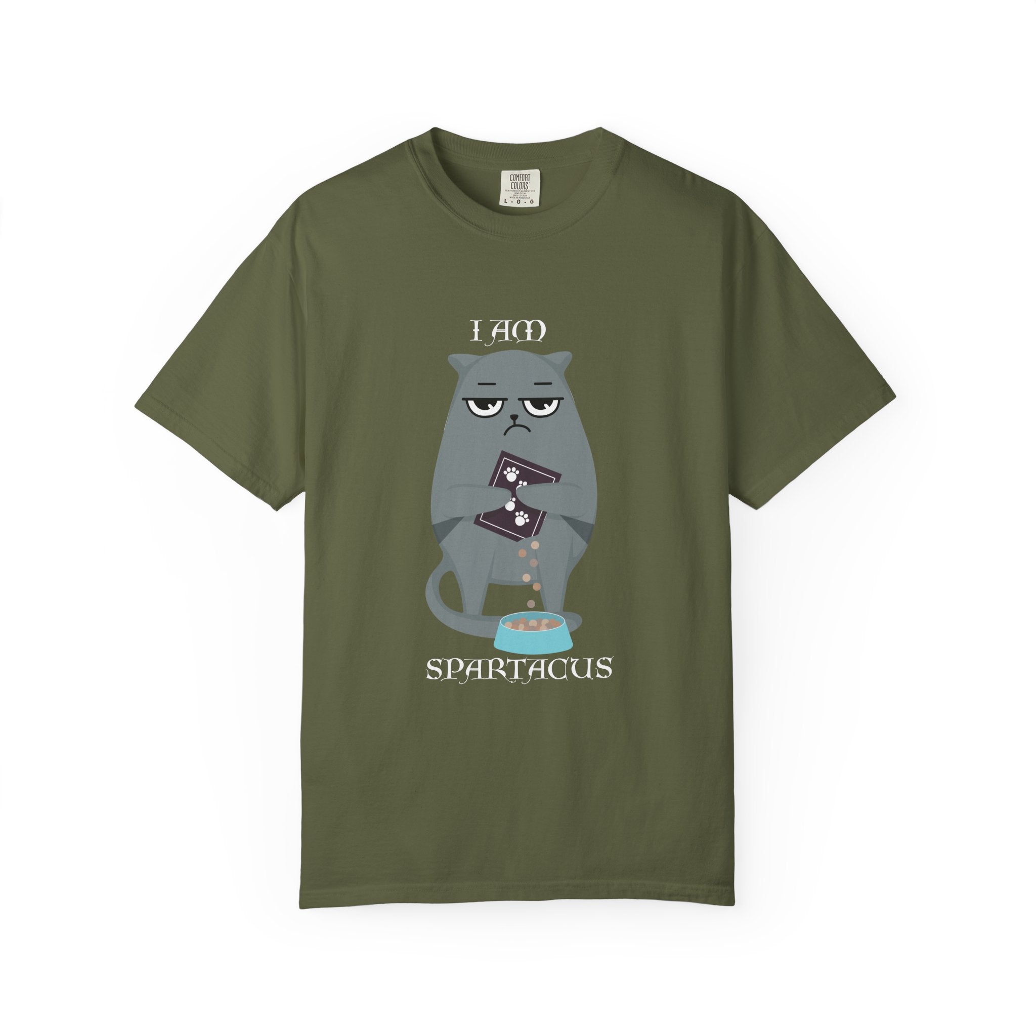 Spartacus Cat T-Shirt — "I Am Spartacus" Funny Cat Graphic Tee - Mutantur Labs LLC