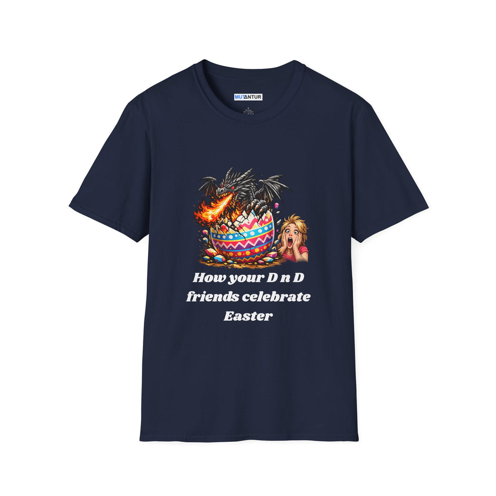 Dragon roasting Easter egg T-Shirt | How your DnD friends celebrate Easter - Mutantur Labs LLC