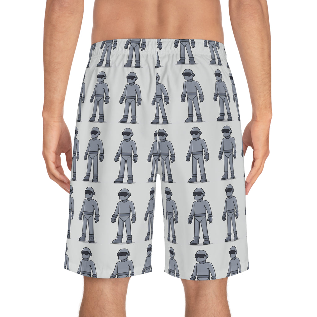 Got Gort Robot Board Shorts – Men’s Sci-Fi Swim Trunks - Mutantur Labs LLC
