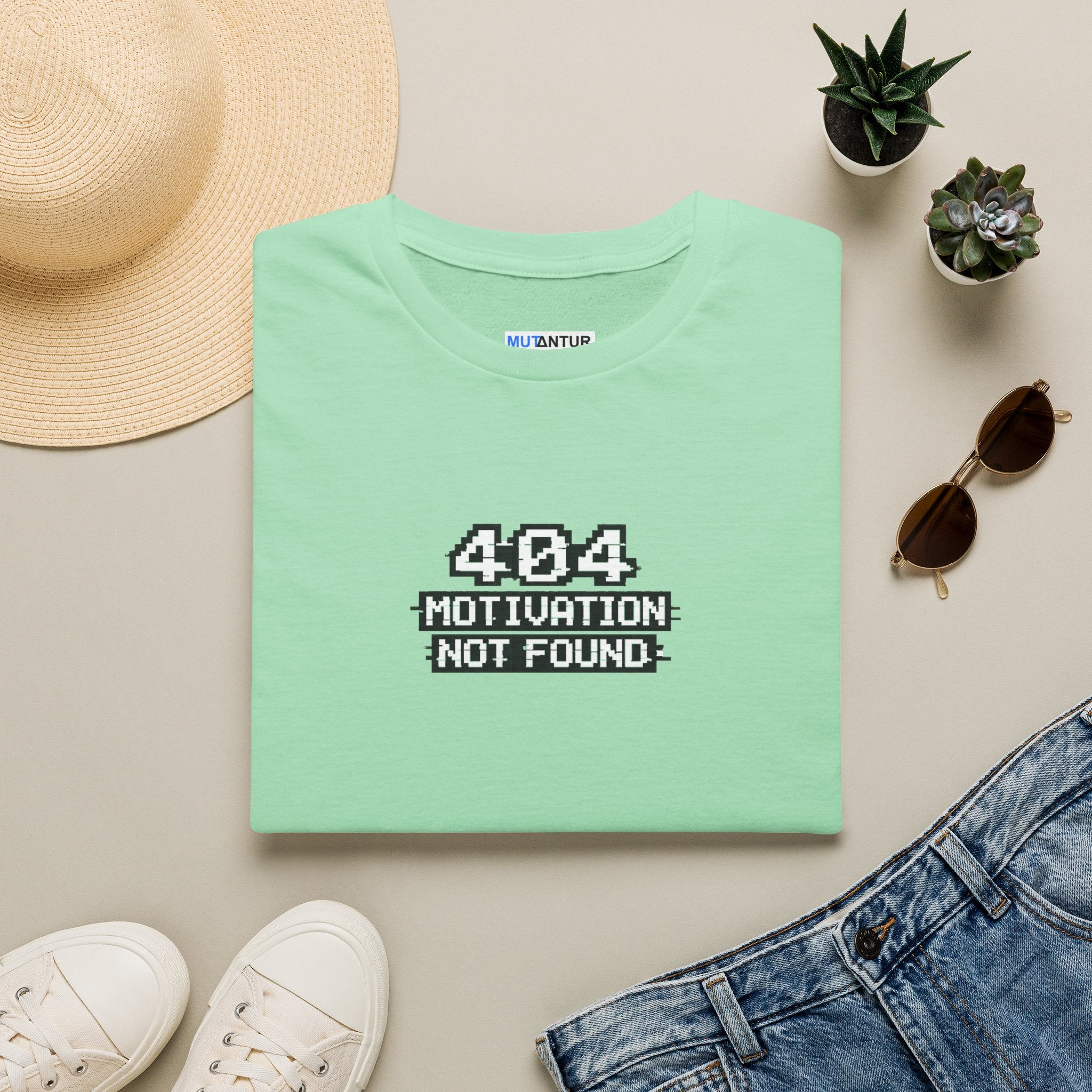 "404 Motivation Not Found" Retro Pixel Graphic Tee