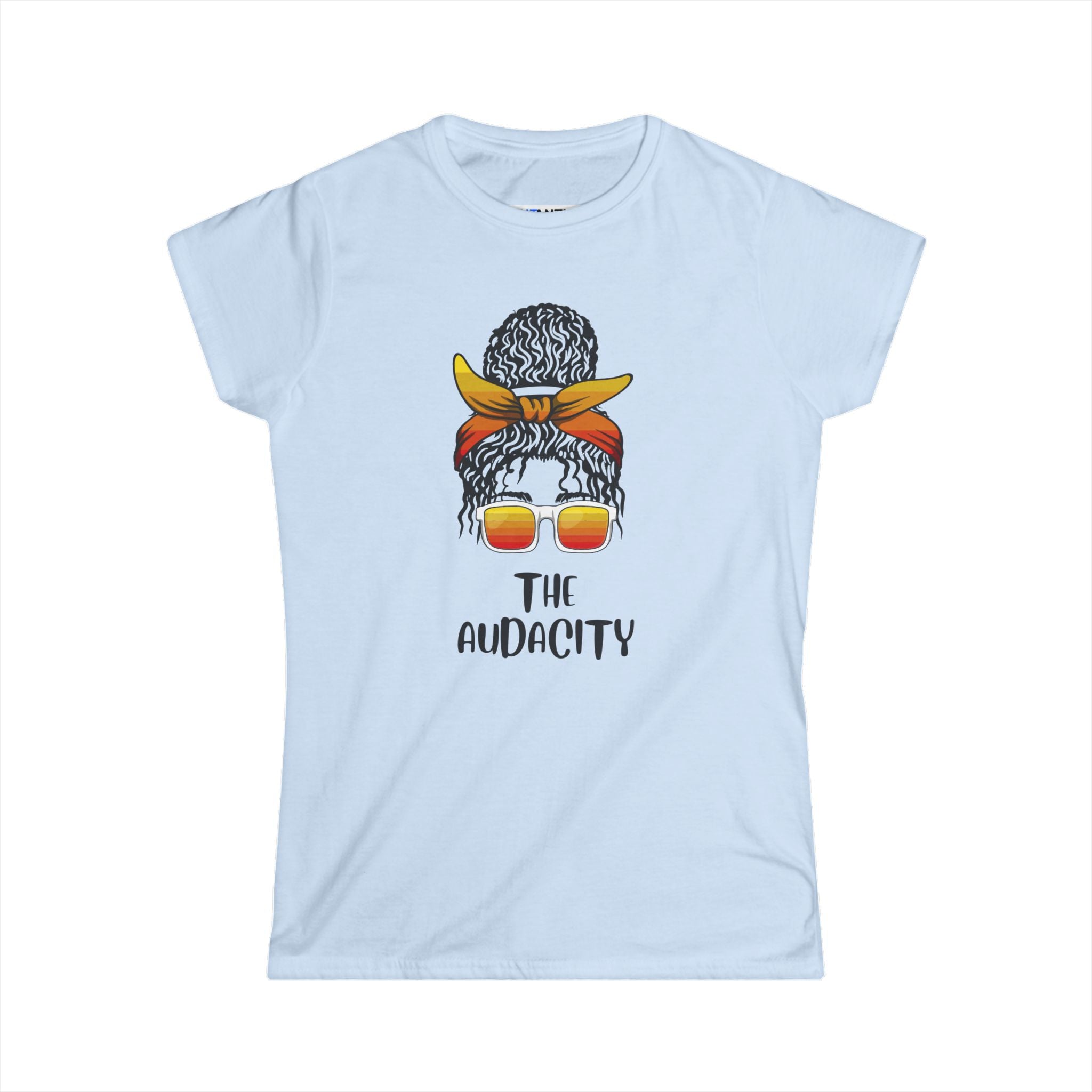 The Audacity Women's Graphic Tee — Messy Bun Bandana Sunglasses Shirt - Mutantur Labs LLC