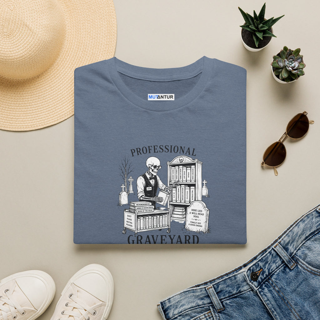 Professional Graveyard Librarian T-Shirt — Funny Gothic Halloween Graphic Tee