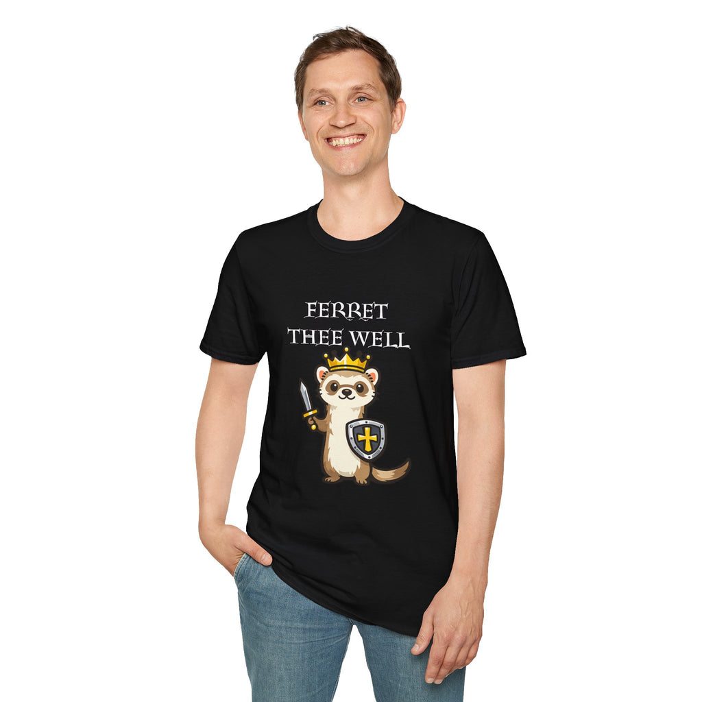 Ferret Thee Well Knight Shirt – Cute Medieval Ferret Graphic Tee, Funny Fantasy Animal T-Shirt Gift - Mutantur Labs LLC