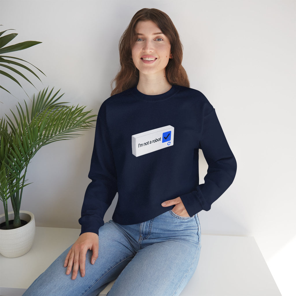 I'm Not a Robot checkbox graphic Sweatshirt | CAPTCHA humor