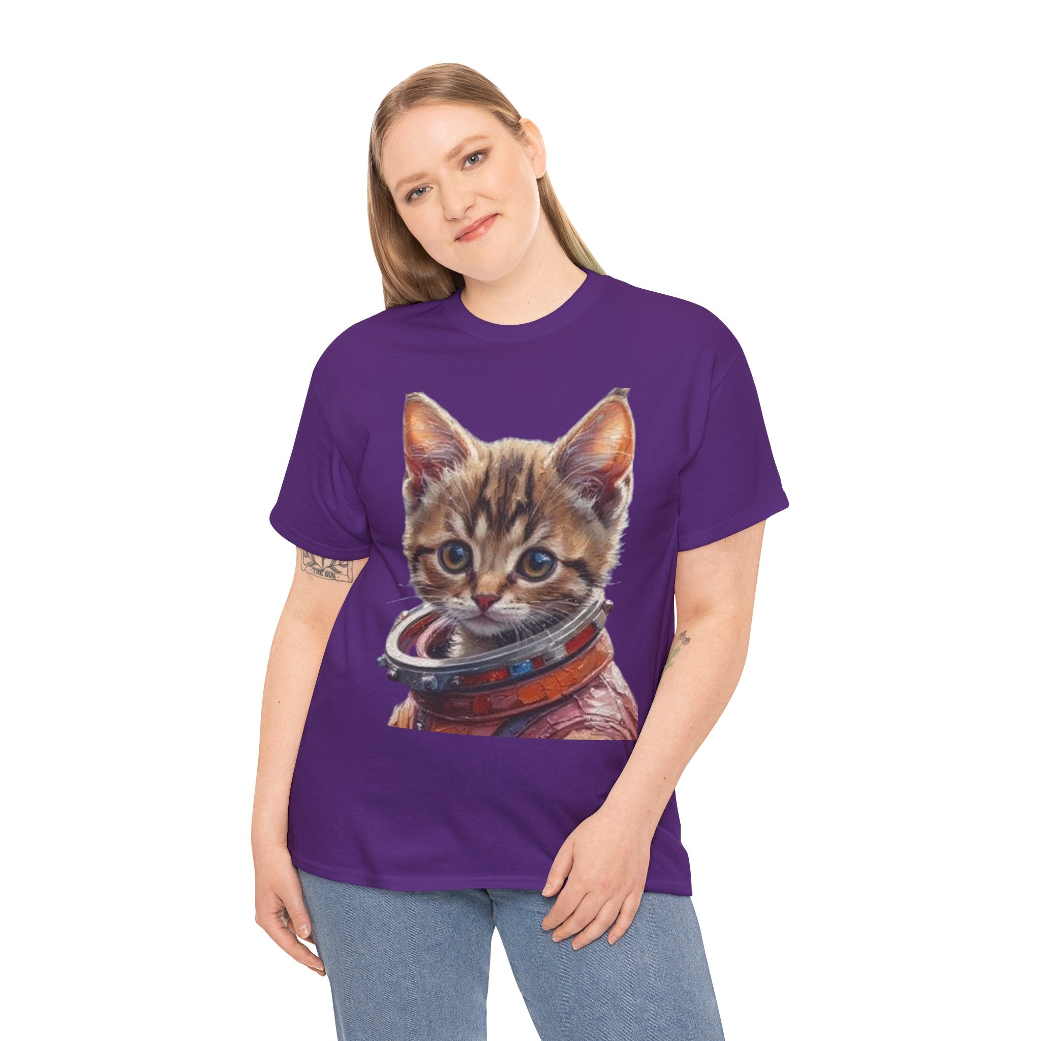 Astronaut Kitty Unisex Heavy Cotton Tee