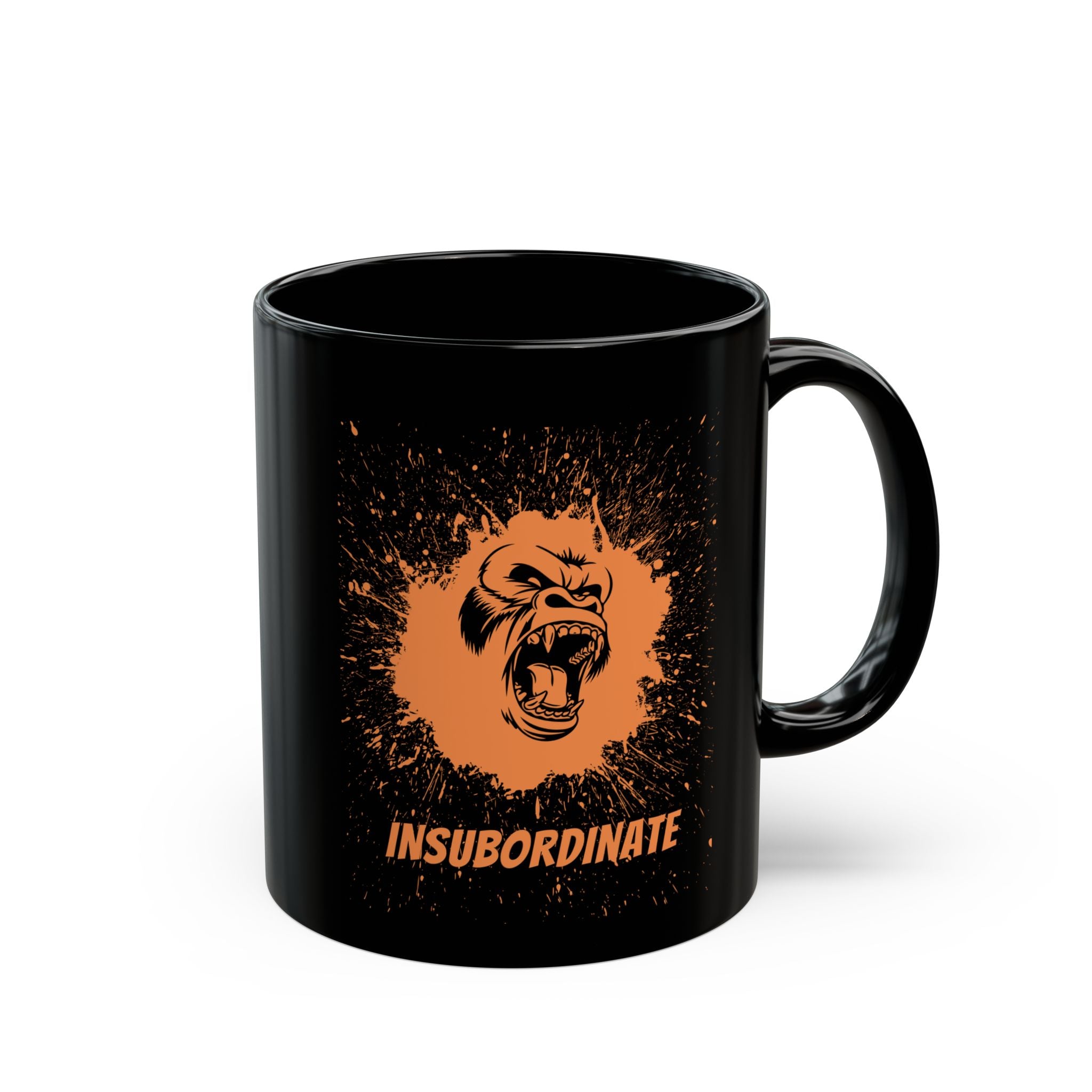 Insubordinate Black Mug — Funny Sarcastic 15oz Ceramic Coffee Cup - Mutantur Labs LLC