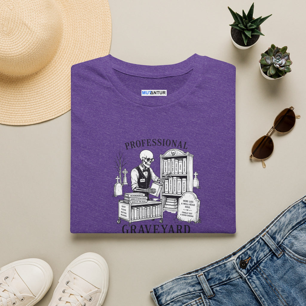 Professional Graveyard Librarian T-Shirt — Funny Gothic Halloween Graphic Tee