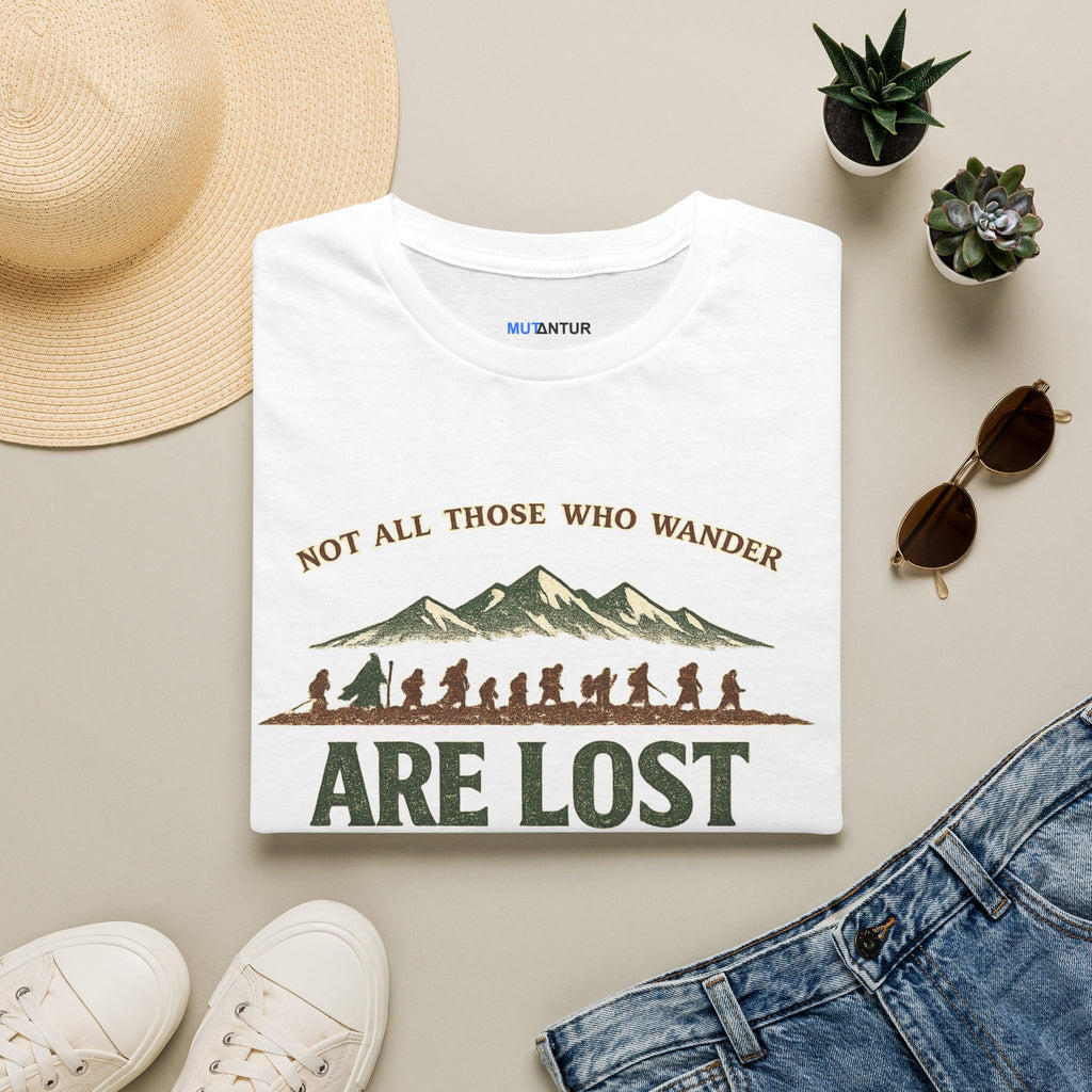 Not All Those Who Wander T-Shirt | Are Lost Exploring Alternative Routes Tee | Vintage Hiking Adventure Shirt