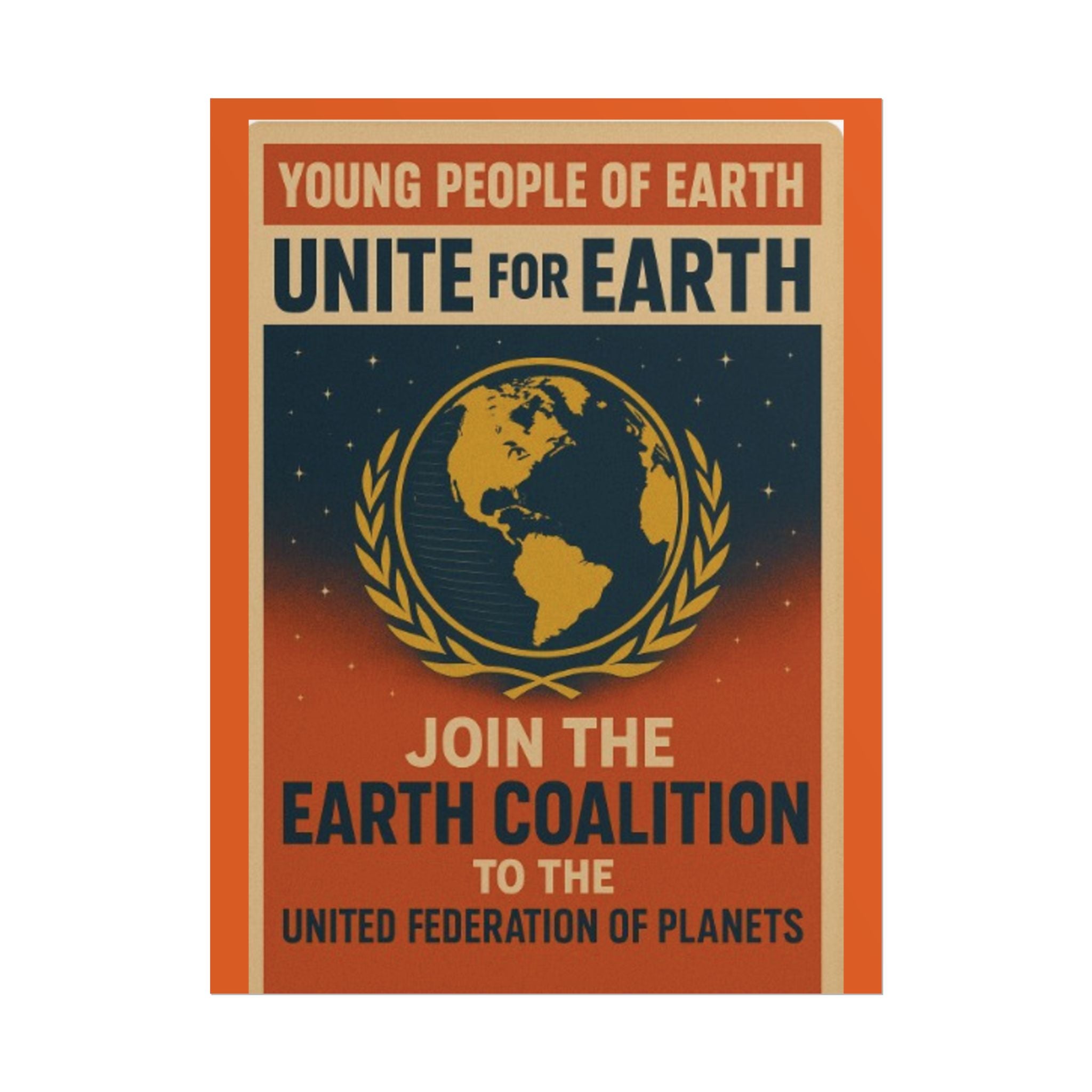 Vintage Earth Coalition Poster – Retro Sci-Fi Wall Art Gift for Space Fans - Mutantur Labs LLC