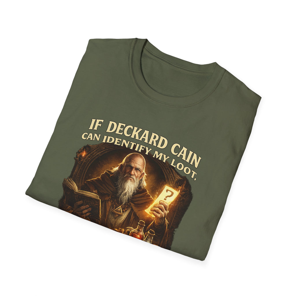 If Deckard Cain Can Identify My Loot, He Can Identify My Life Choices" Diablo RPG Gamer Tee - Mutantur Labs LLC
