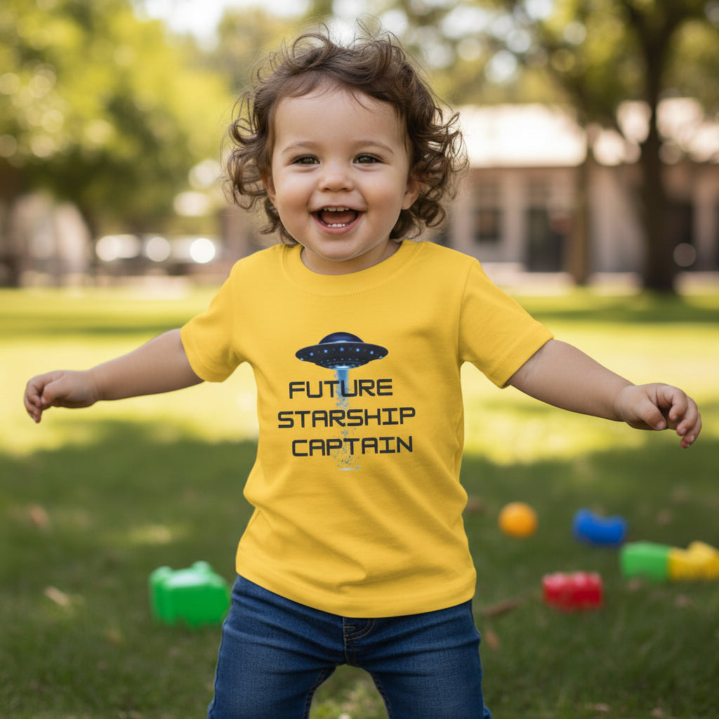 Future Starship Captain Toddler T-Shirt – Space Adventure Kids Tee - Mutantur Labs LLC