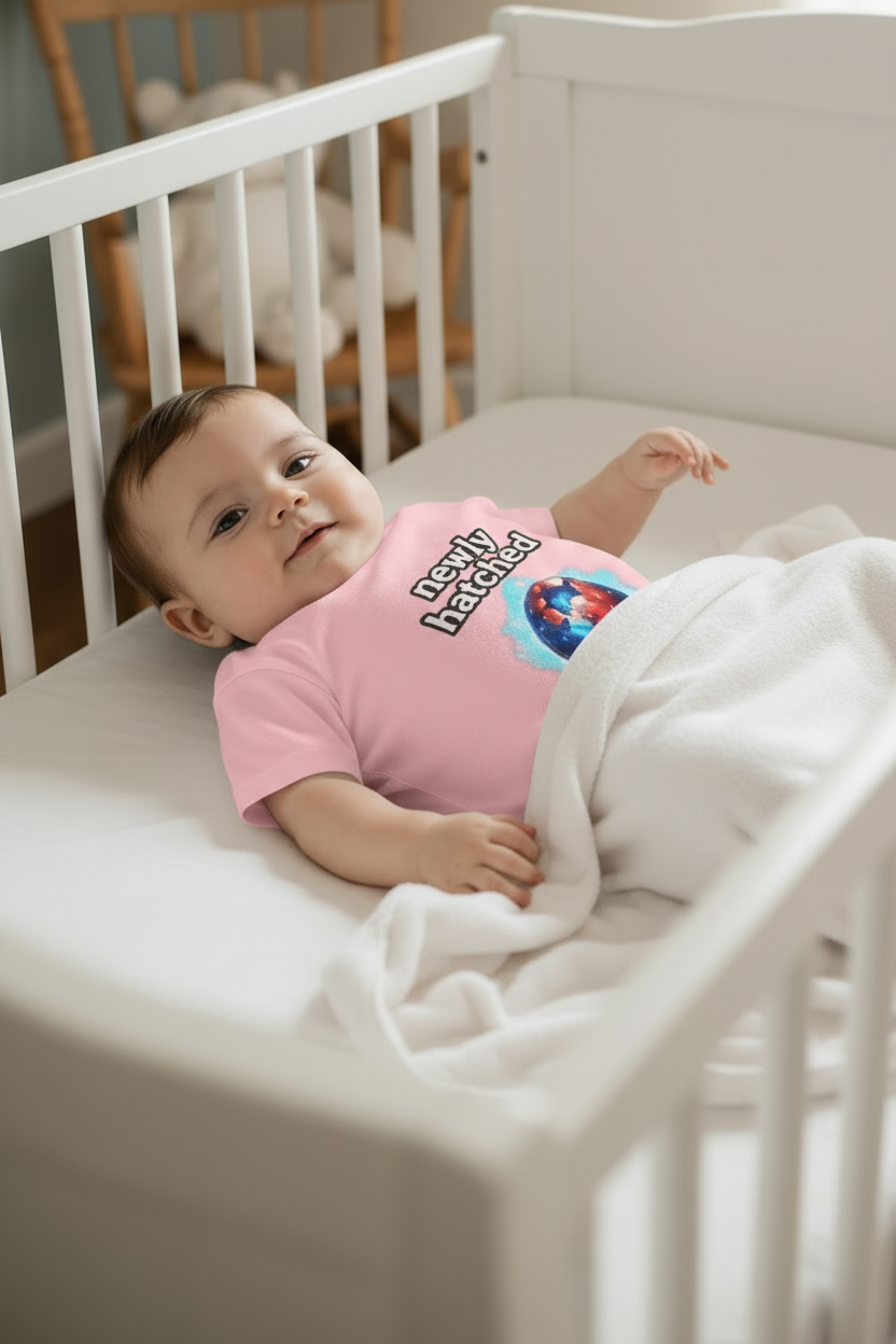 Newly Hatched Baby T-Shirt — Cute Dinosaur Egg Infant Tee