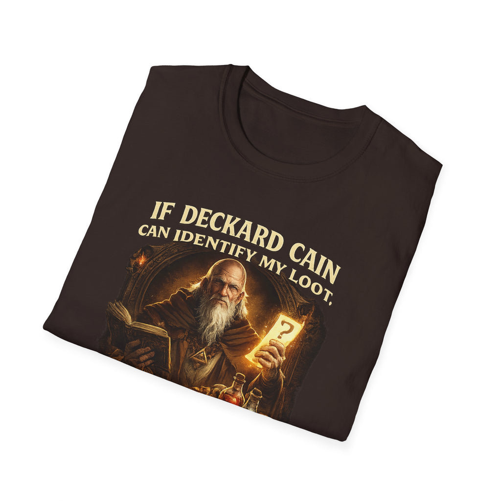 If Deckard Cain Can Identify My Loot, He Can Identify My Life Choices" Diablo RPG Gamer Tee - Mutantur Labs LLC