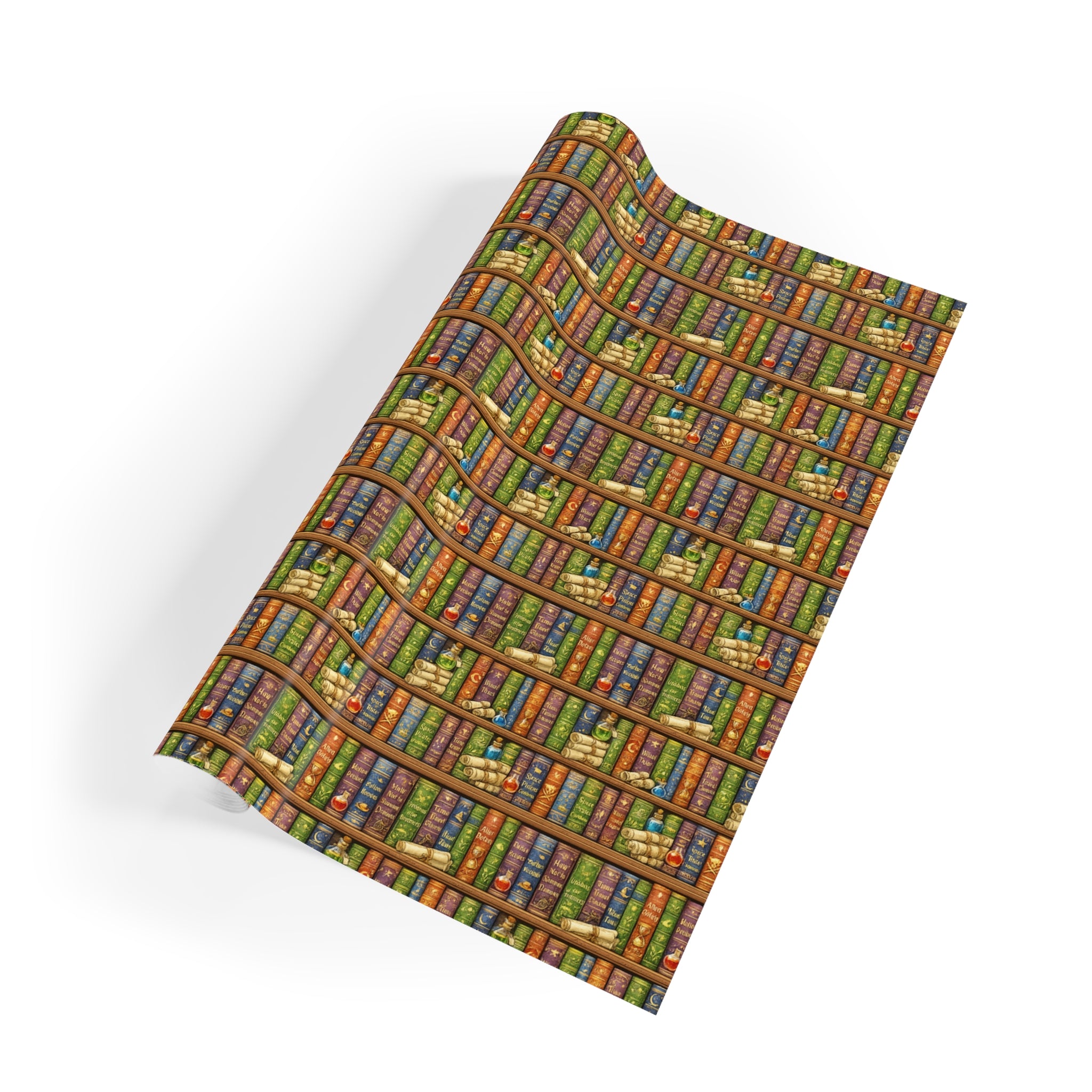 Booklover Gift Wrap Roll — Library Bookshelf Pattern Wrapping Paper