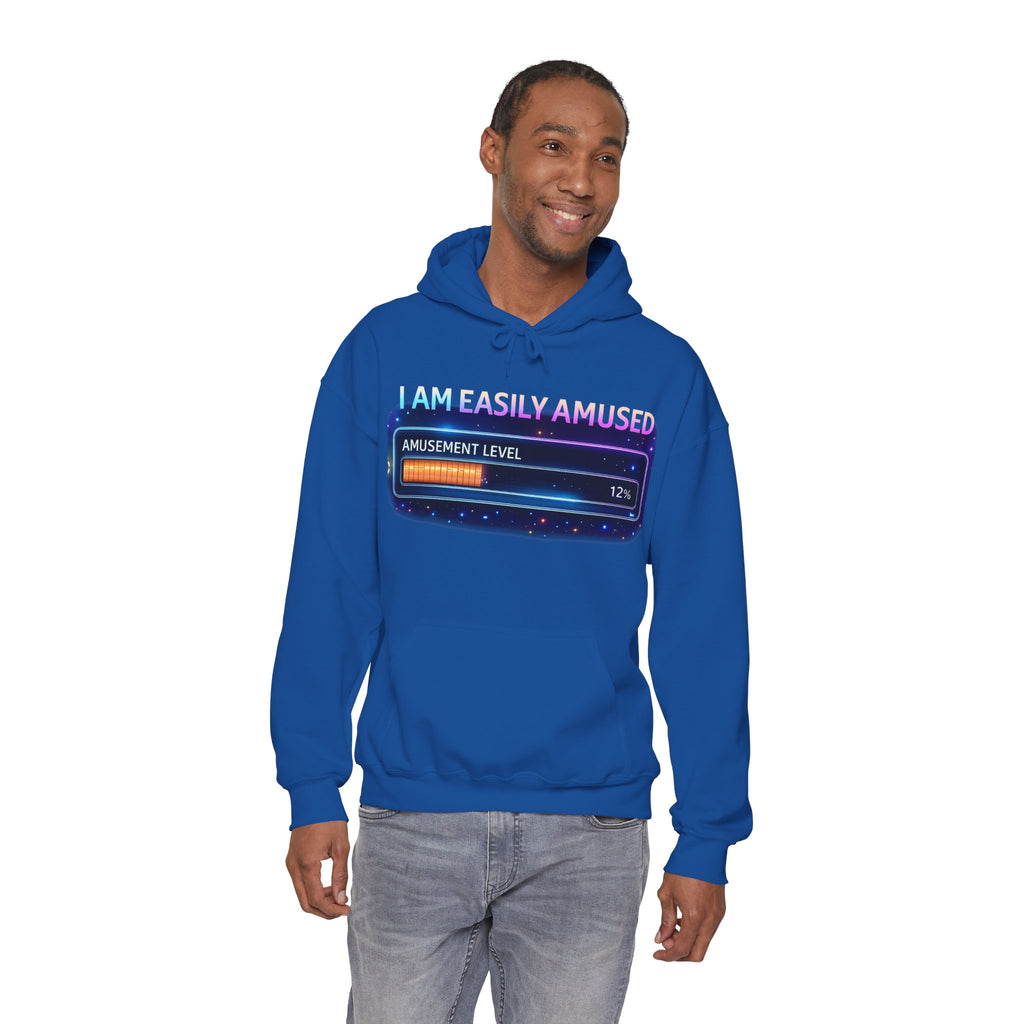 I Am Easily Amused Level Meter Hoodie | Funny Gamer Sweatshirt - Mutantur Labs LLC