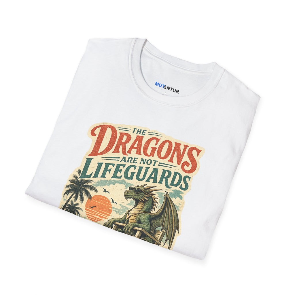 Dragons Are Not Lifeguards T-Shirt — Retro Beach Dragon Graphic Tee - Mutantur Labs LLC