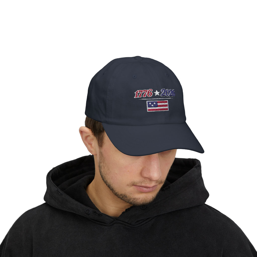 1776 2026 Flag Dad Cap Embroidered Patriotic Birthday Baseball Hat - Mutantur Labs LLC