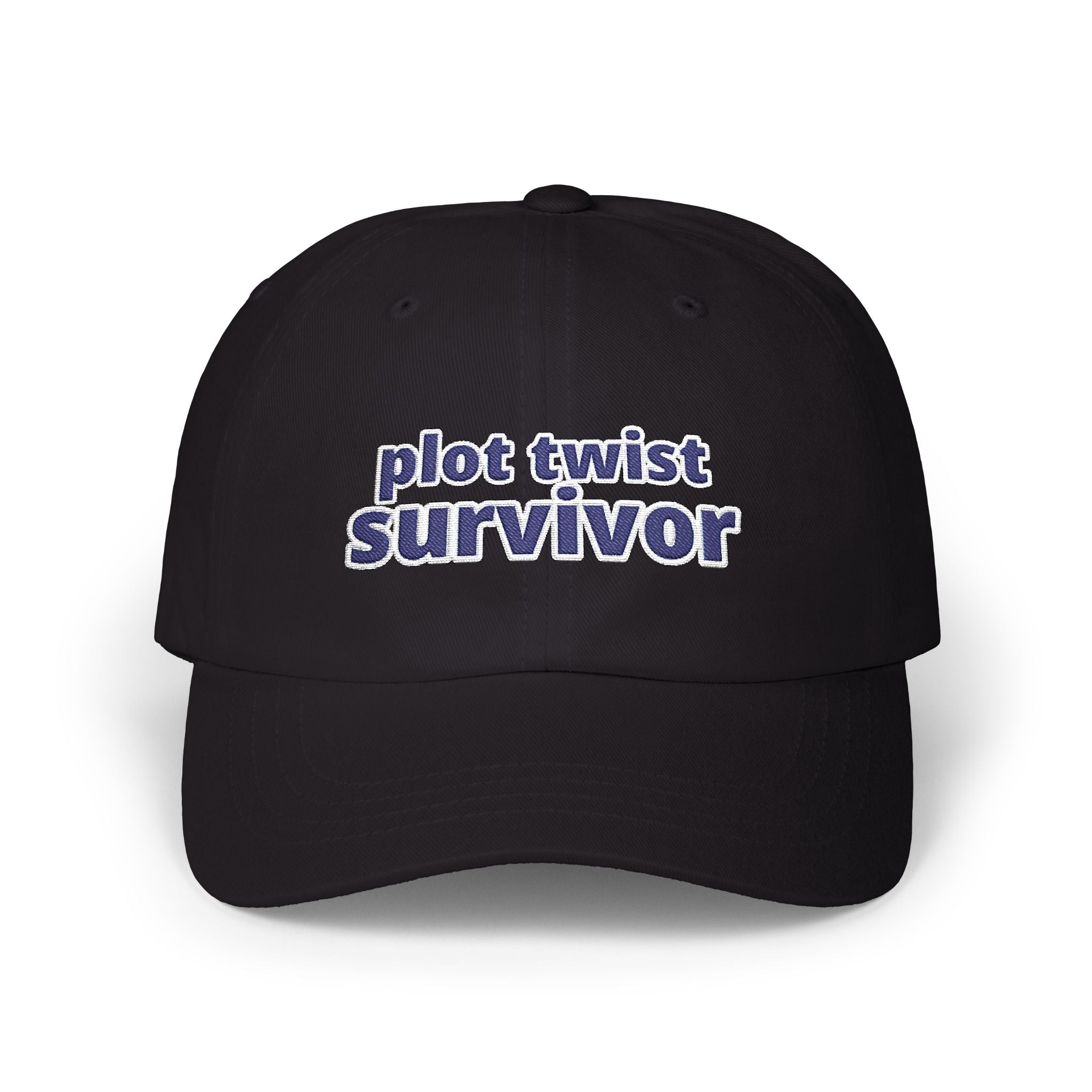 Plot Twist Survivor Embroidered Hat — Funny Resilience Baseball Cap