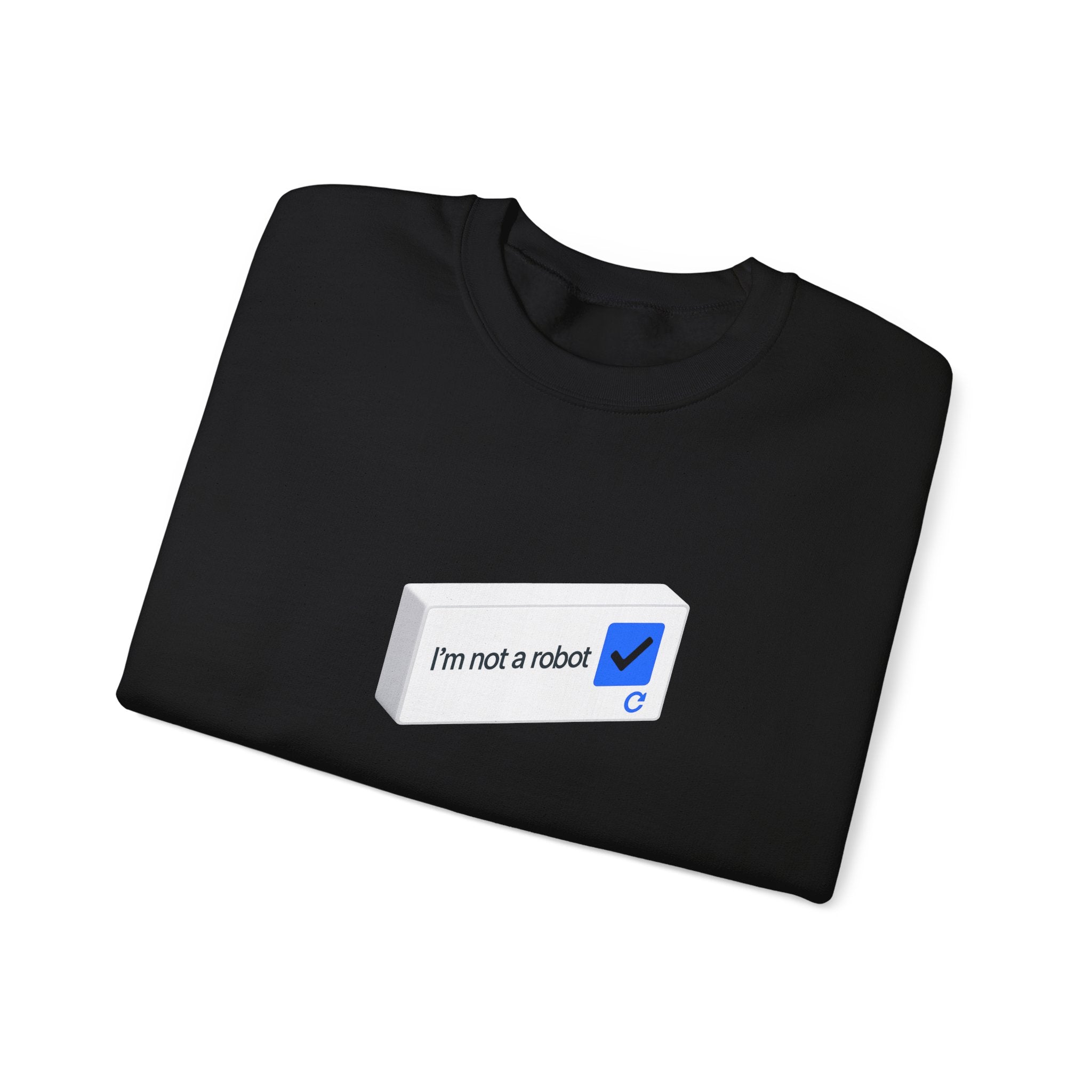 I'm Not a Robot checkbox graphic Sweatshirt | CAPTCHA humor - Mutantur Labs LLC