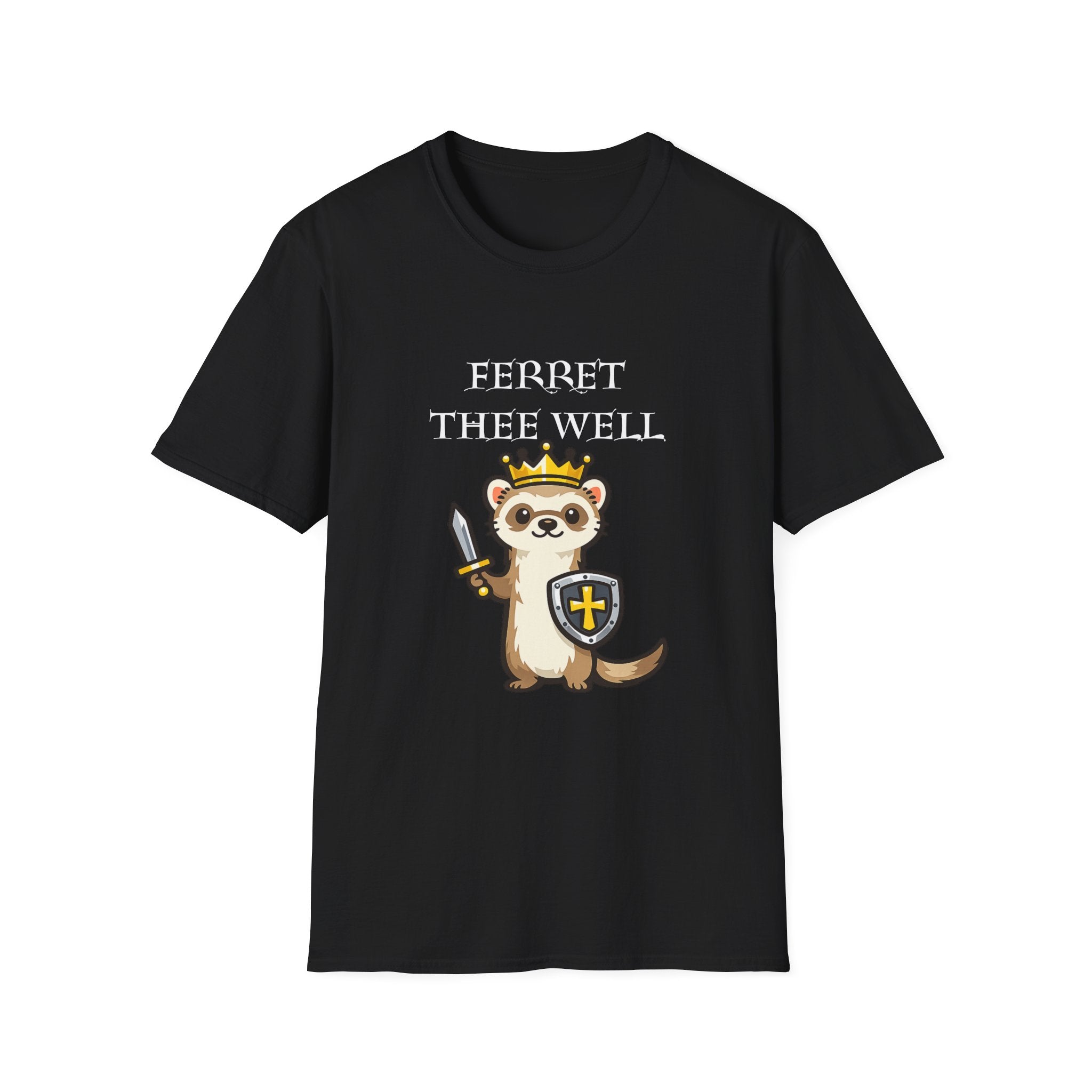 Ferret Thee Well Knight Shirt – Cute Medieval Ferret Graphic Tee, Funny Fantasy Animal T-Shirt Gift - Mutantur Labs LLC