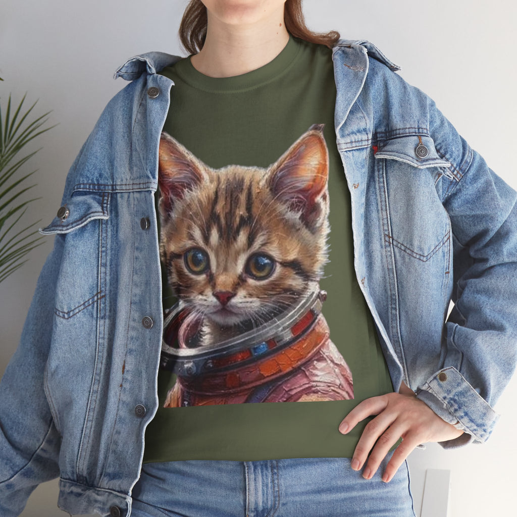 Astronaut Kitty Unisex Heavy Cotton Tee
