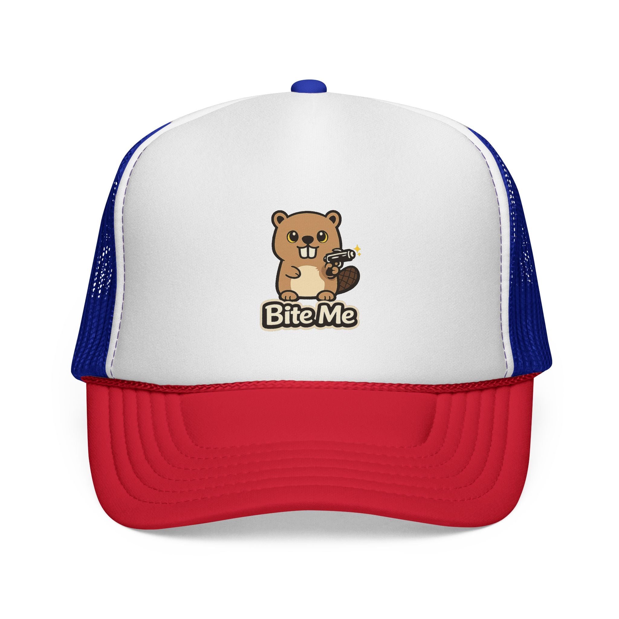 Bite Me Beaver Sci Fi Trucker Hat — Snapback Cap - Mutantur Labs LLC