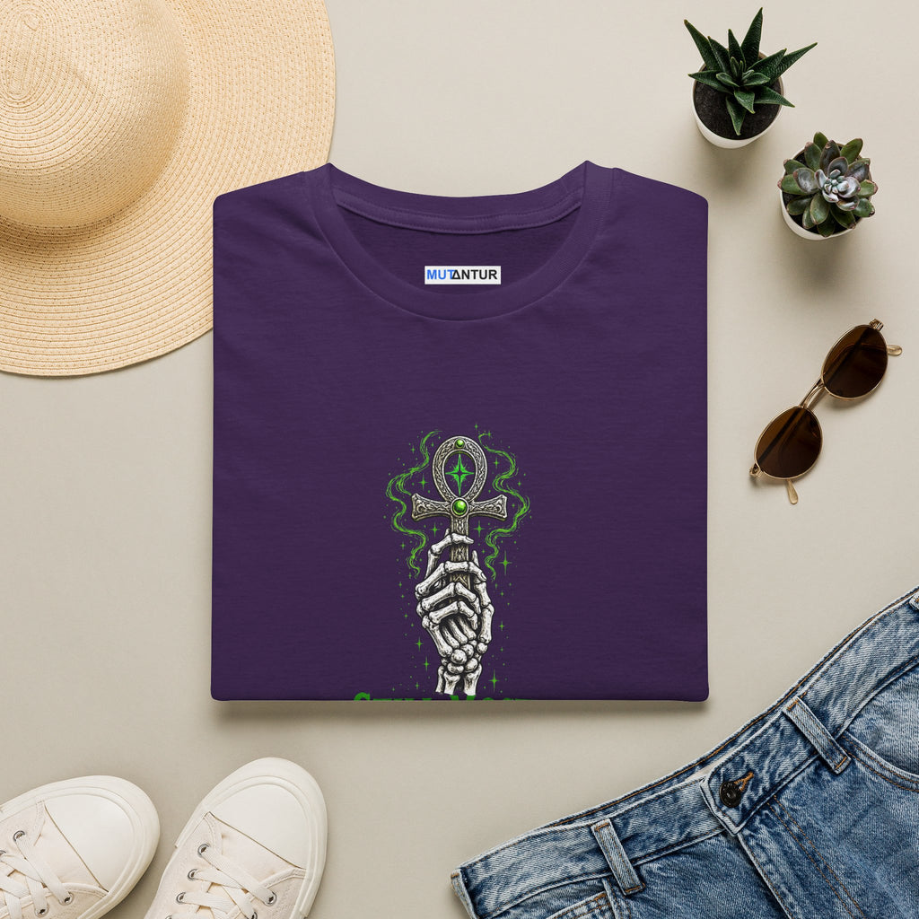 Still Mostly Alive T-Shirt — Gothic Ankh Skeleton Hand Tee