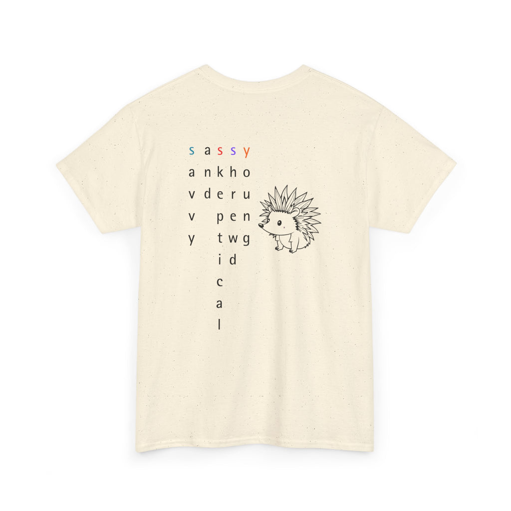 Sassy hedgehog Tee — Minimal Cute Graphic T-Shirt - Mutantur Labs LLC