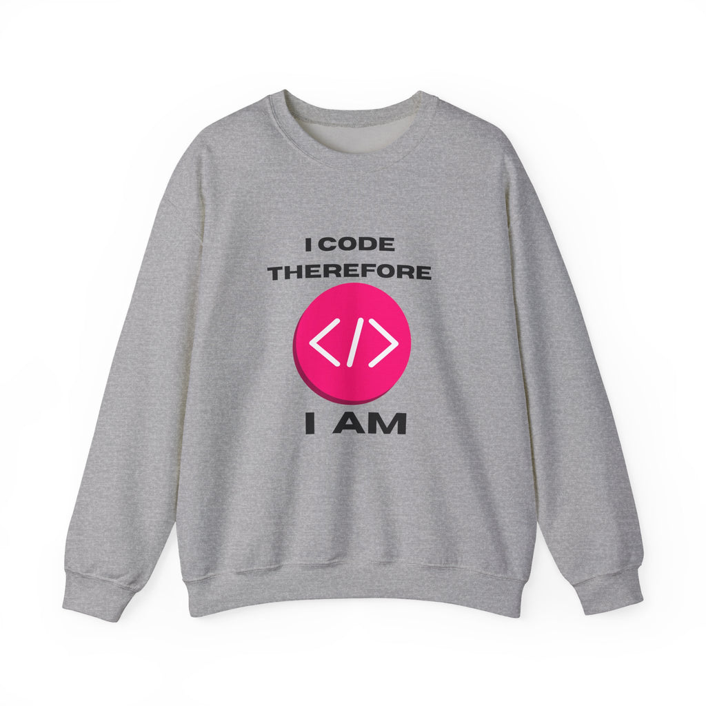 I Code Therefore I Am Sweatshirt | Funny Coding Crewneck - Mutantur Labs LLC
