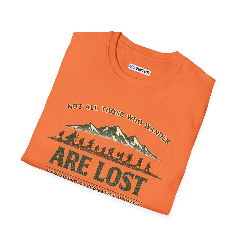 Not All Those Who Wander T-Shirt | Are Lost Exploring Alternative Routes Tee | Vintage Hiking Adventure Shirt