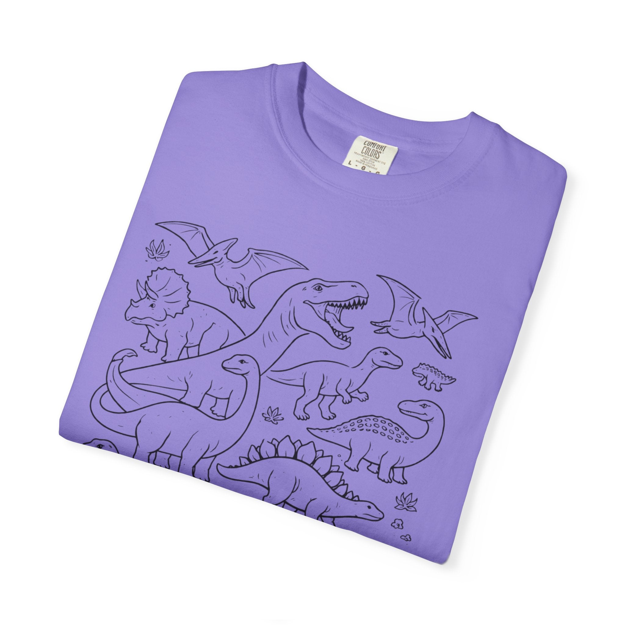 Alien and Dinosaur T-Shirt | Funny Line Art Graphic Tee - Mutantur Labs LLC