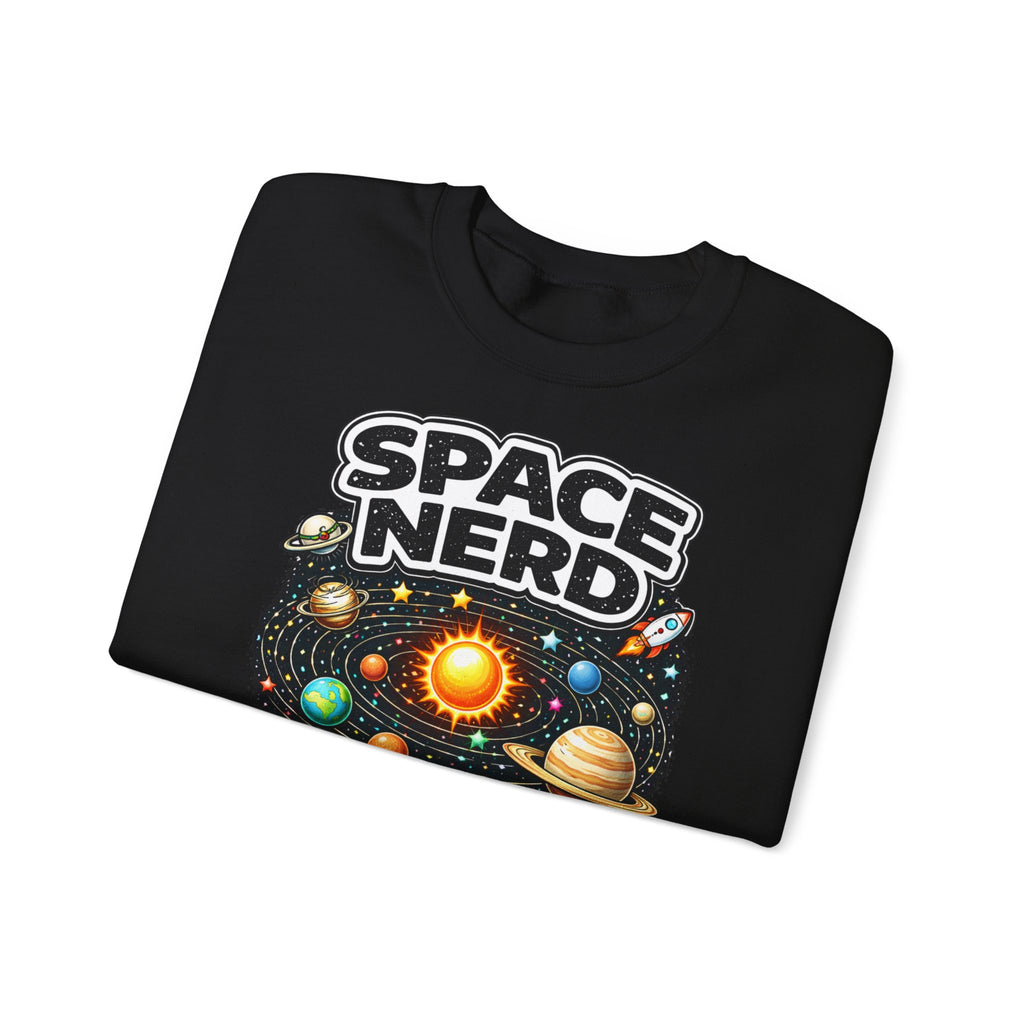 Space Nerd Sweatshirt — Retro Solar System Crewneck for Astronomy Lovers - Mutantur Labs LLC
